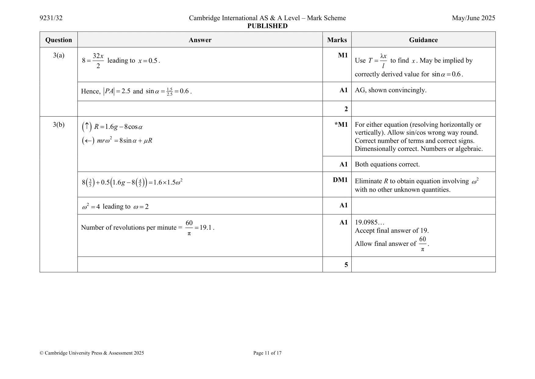 Mark scheme, page 11 of 17