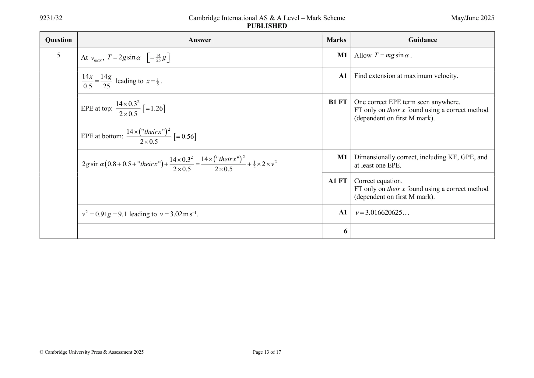 Mark scheme, page 13 of 17