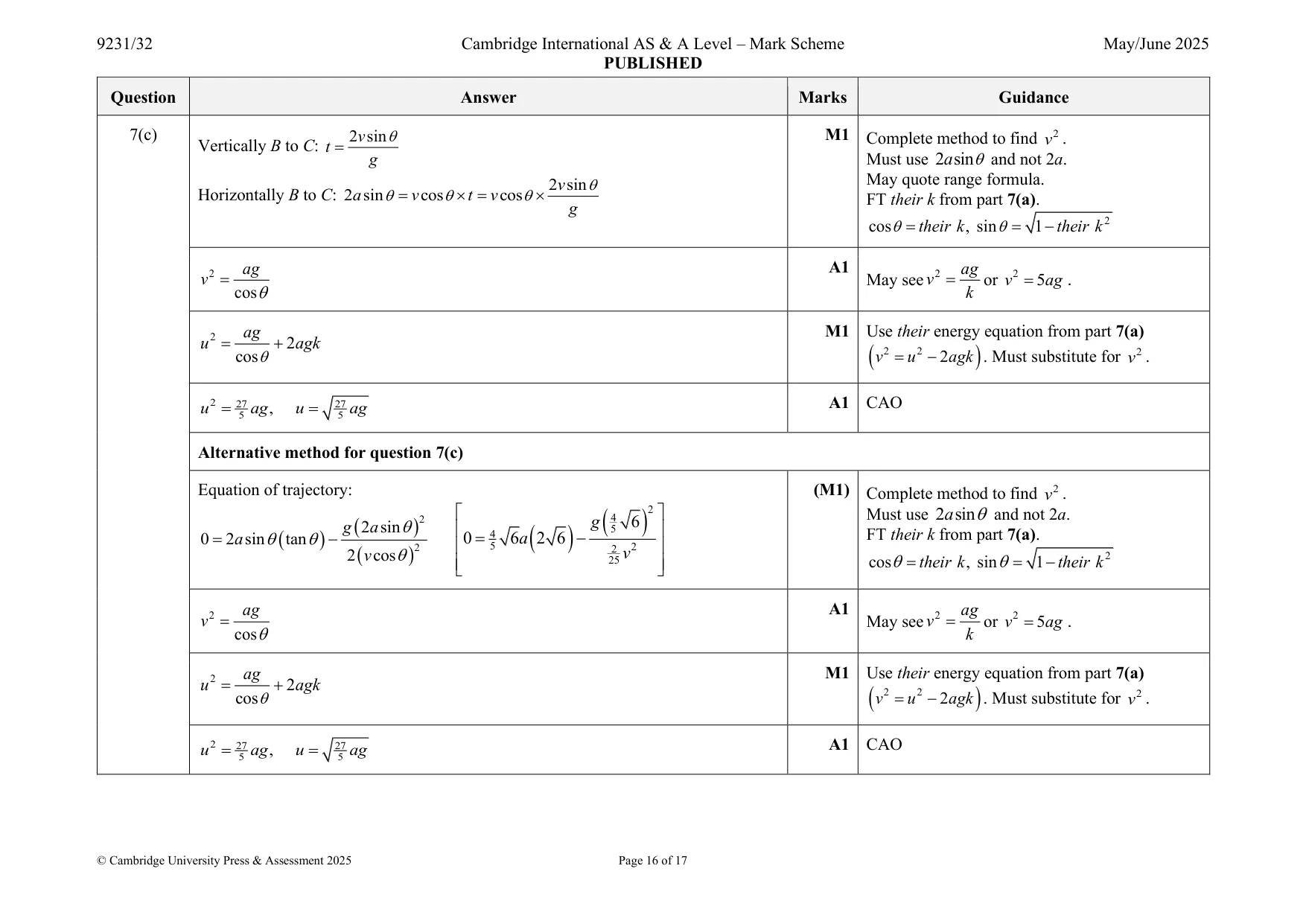 Mark scheme, page 16 of 17