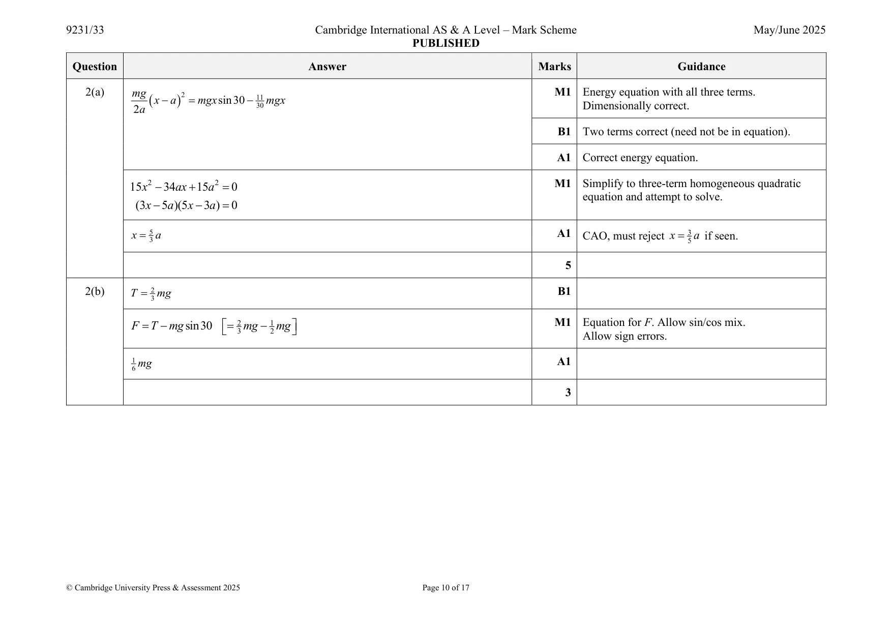 Mark scheme, page 10 of 17