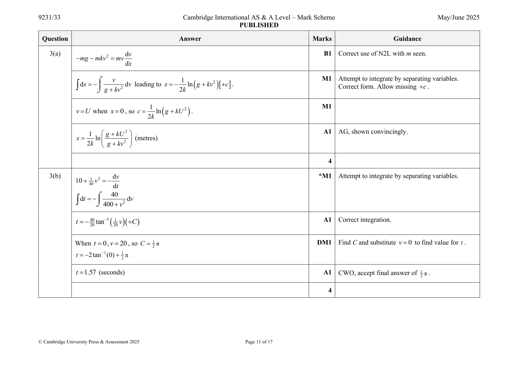 Mark scheme, page 11 of 17