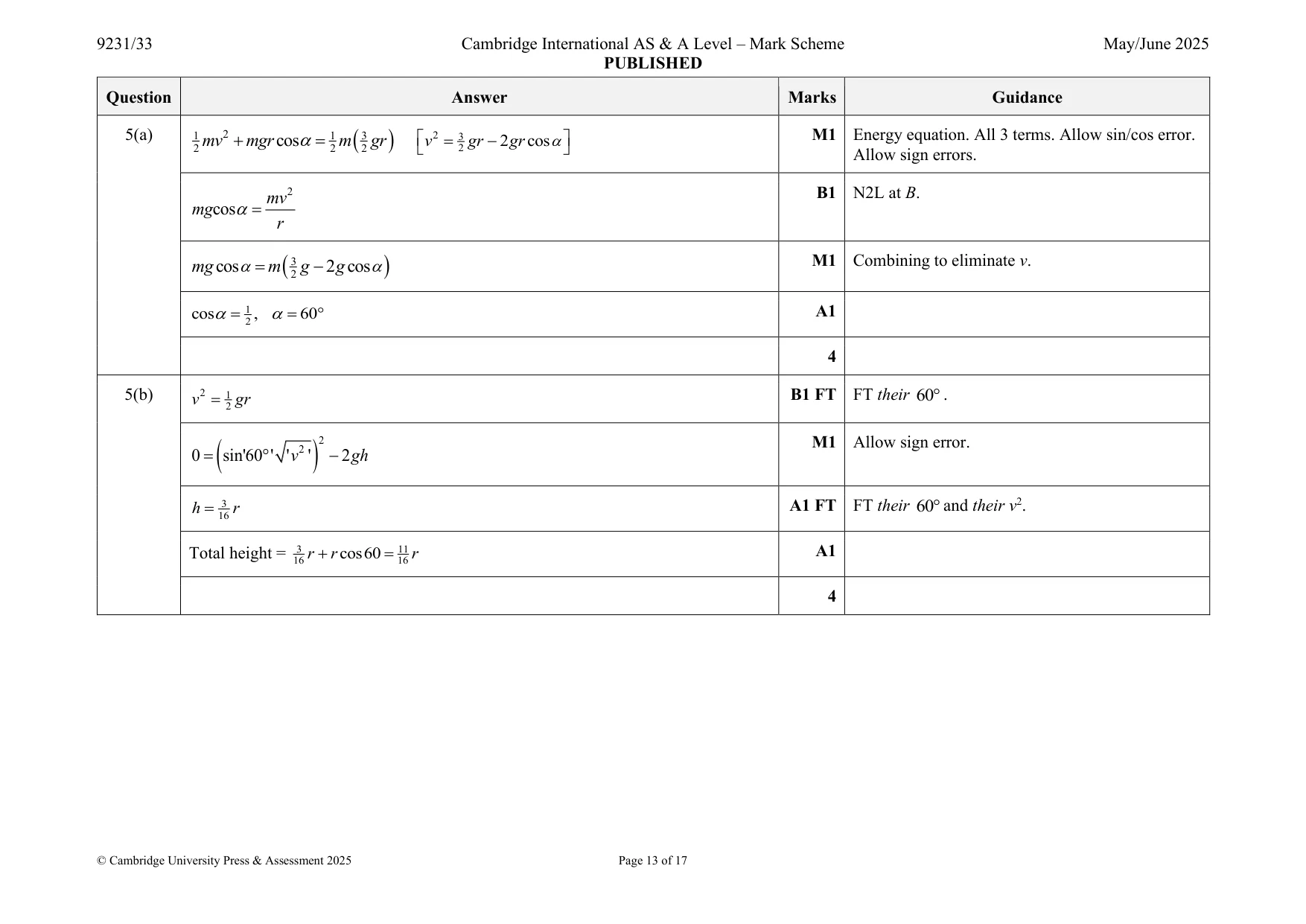 Mark scheme, page 13 of 17