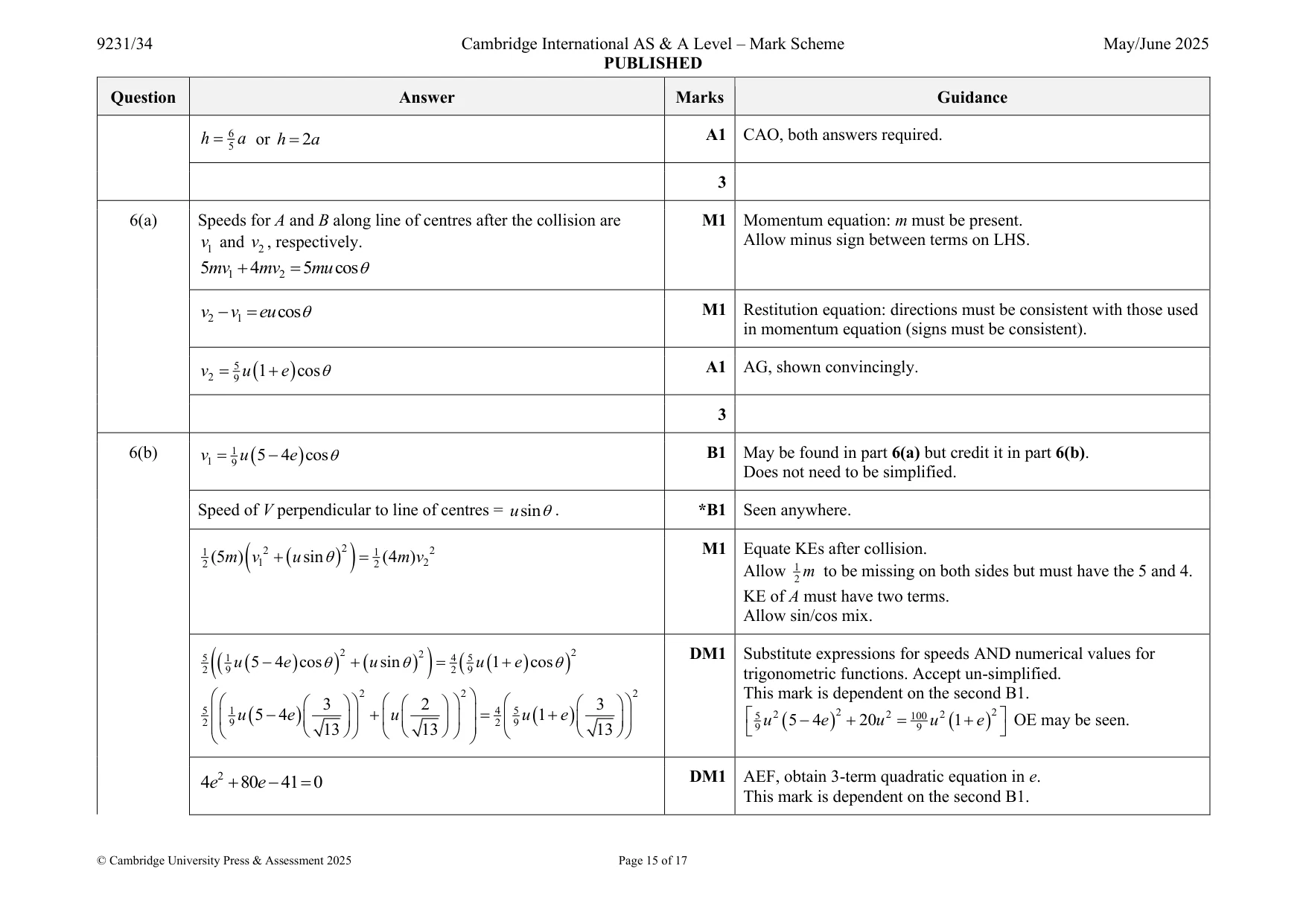 Mark scheme, page 15 of 17