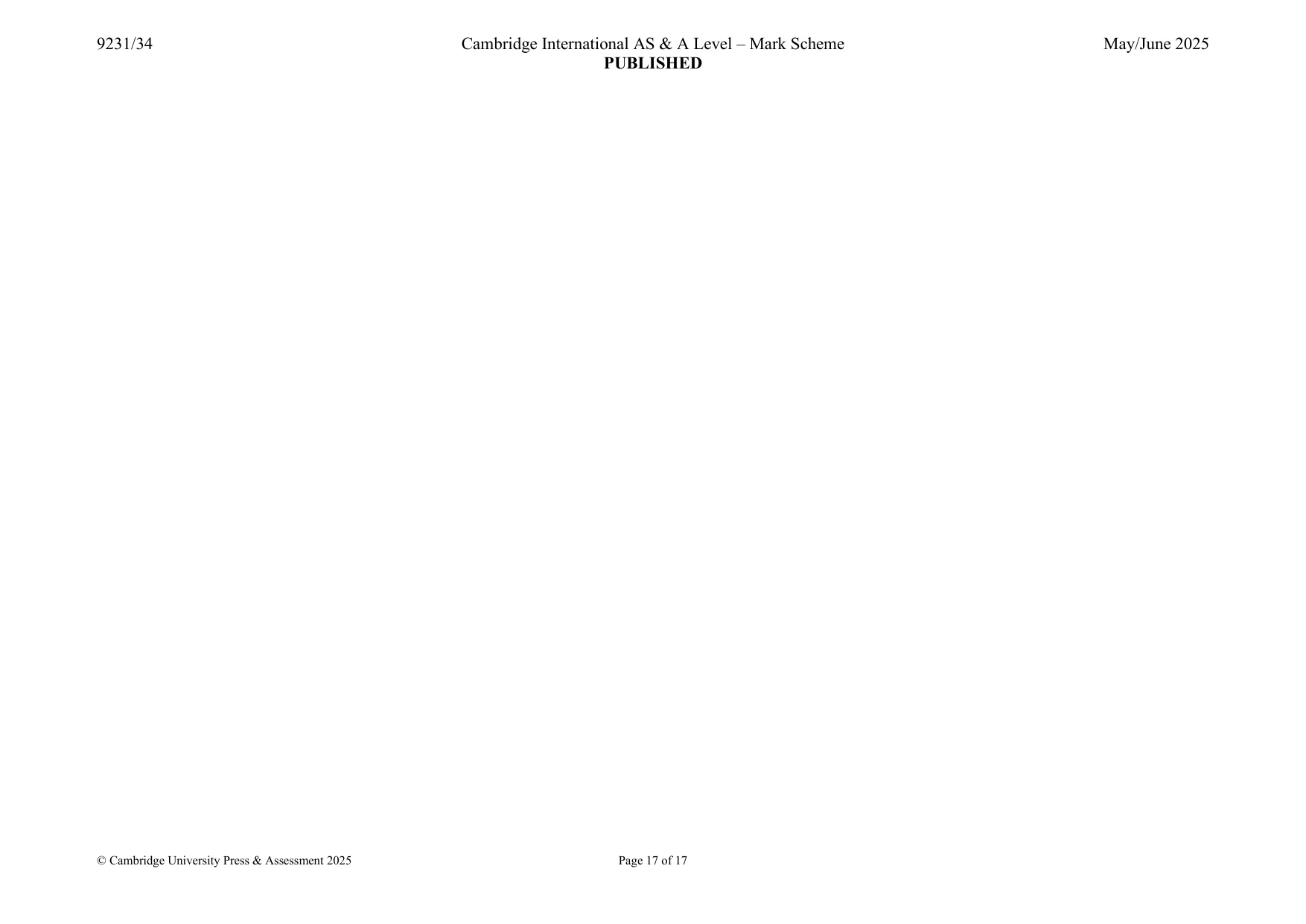 Mark scheme, page 17 of 17