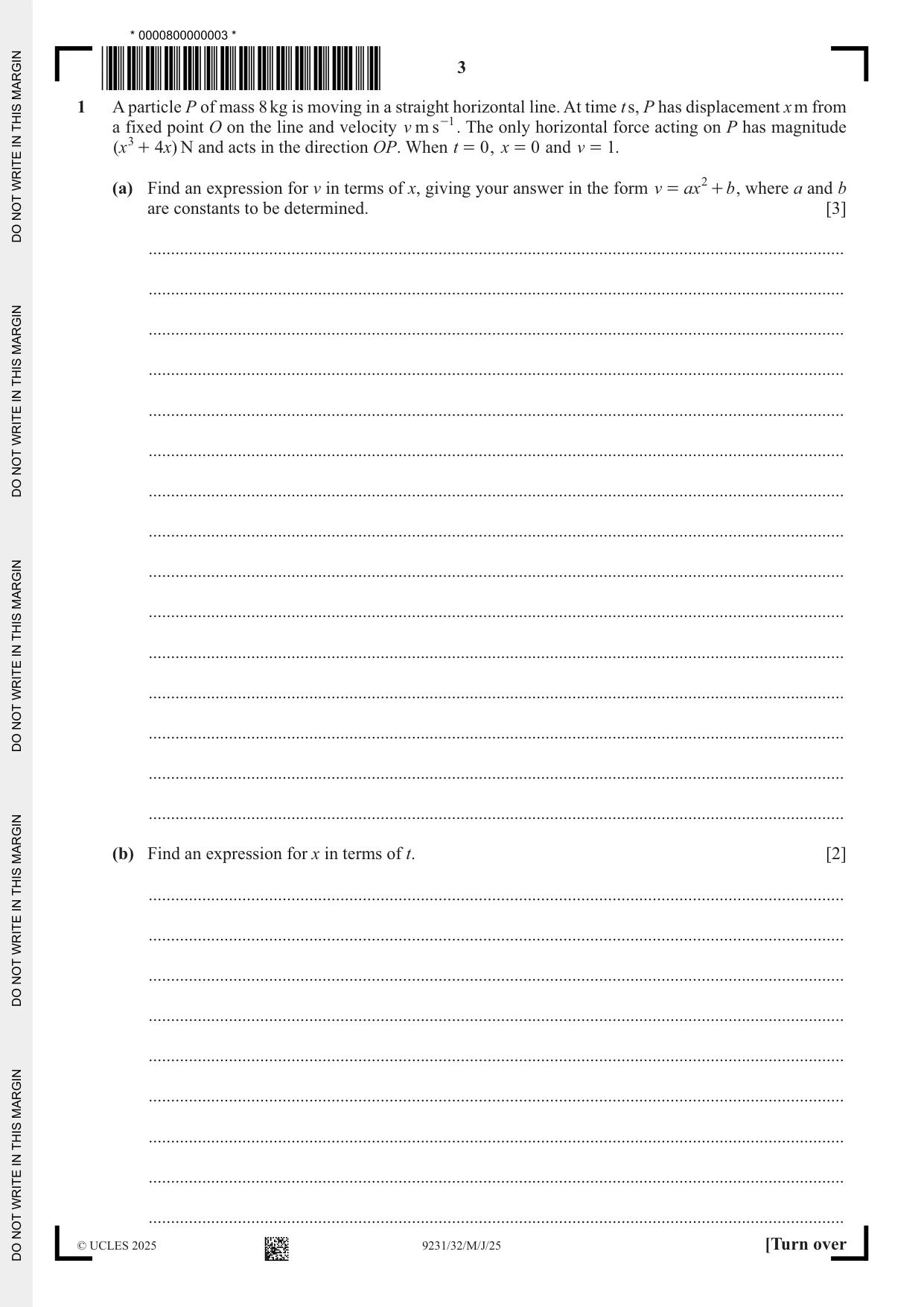 Cambridge A Level Mathematics - Further 9231 2025 May/June Paper 3 · Variant 2 question paper, page 3 of 16