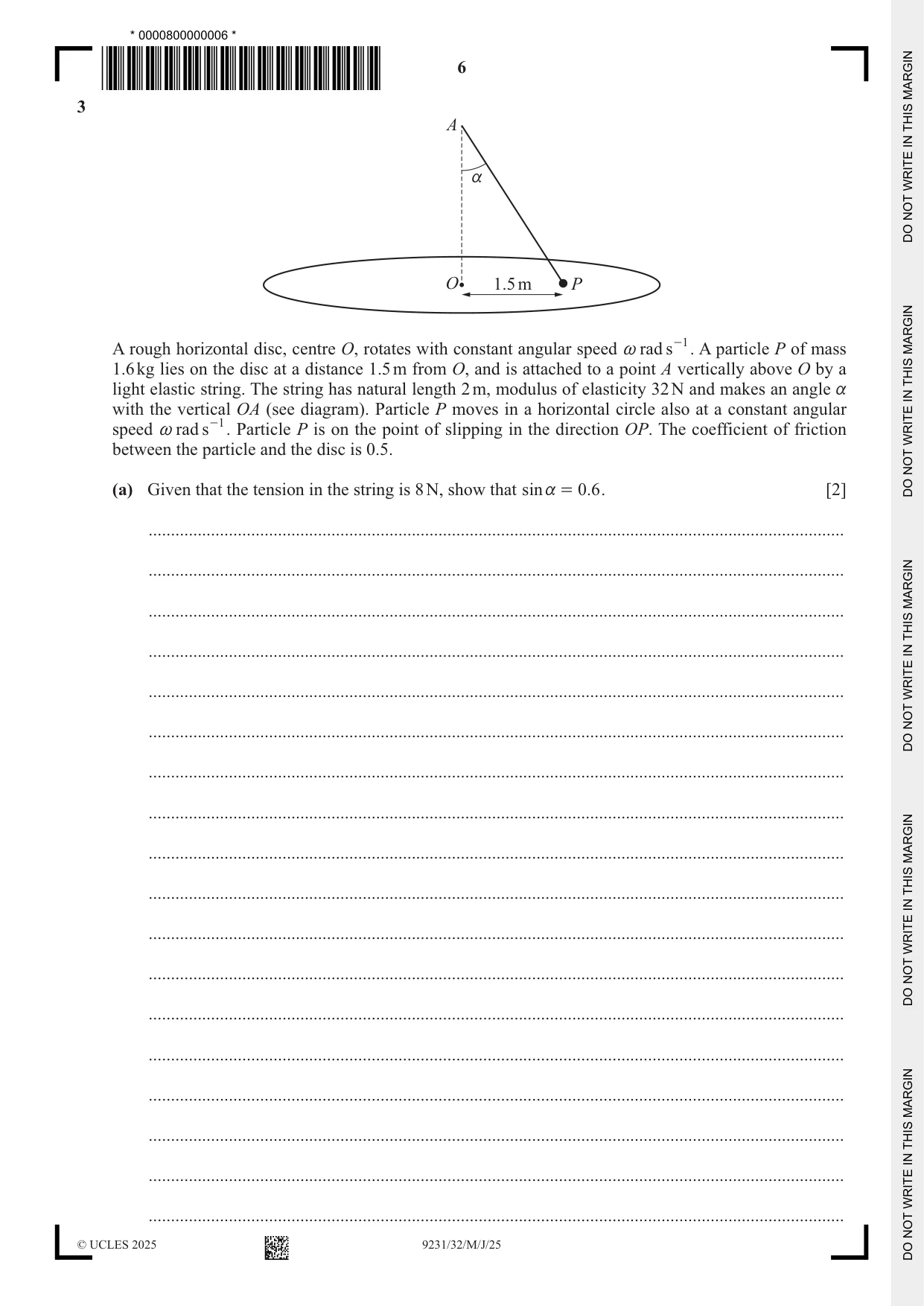 Cambridge A Level Mathematics - Further 9231 2025 May/June Paper 3 · Variant 2 question paper, page 6 of 16