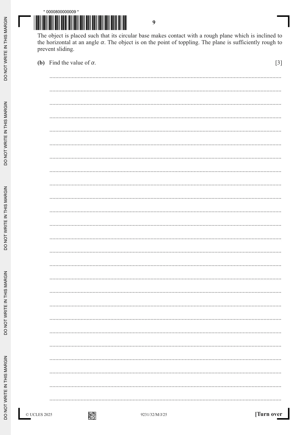 Cambridge A Level Mathematics - Further 9231 2025 May/June Paper 3 · Variant 2 question paper, page 9 of 16