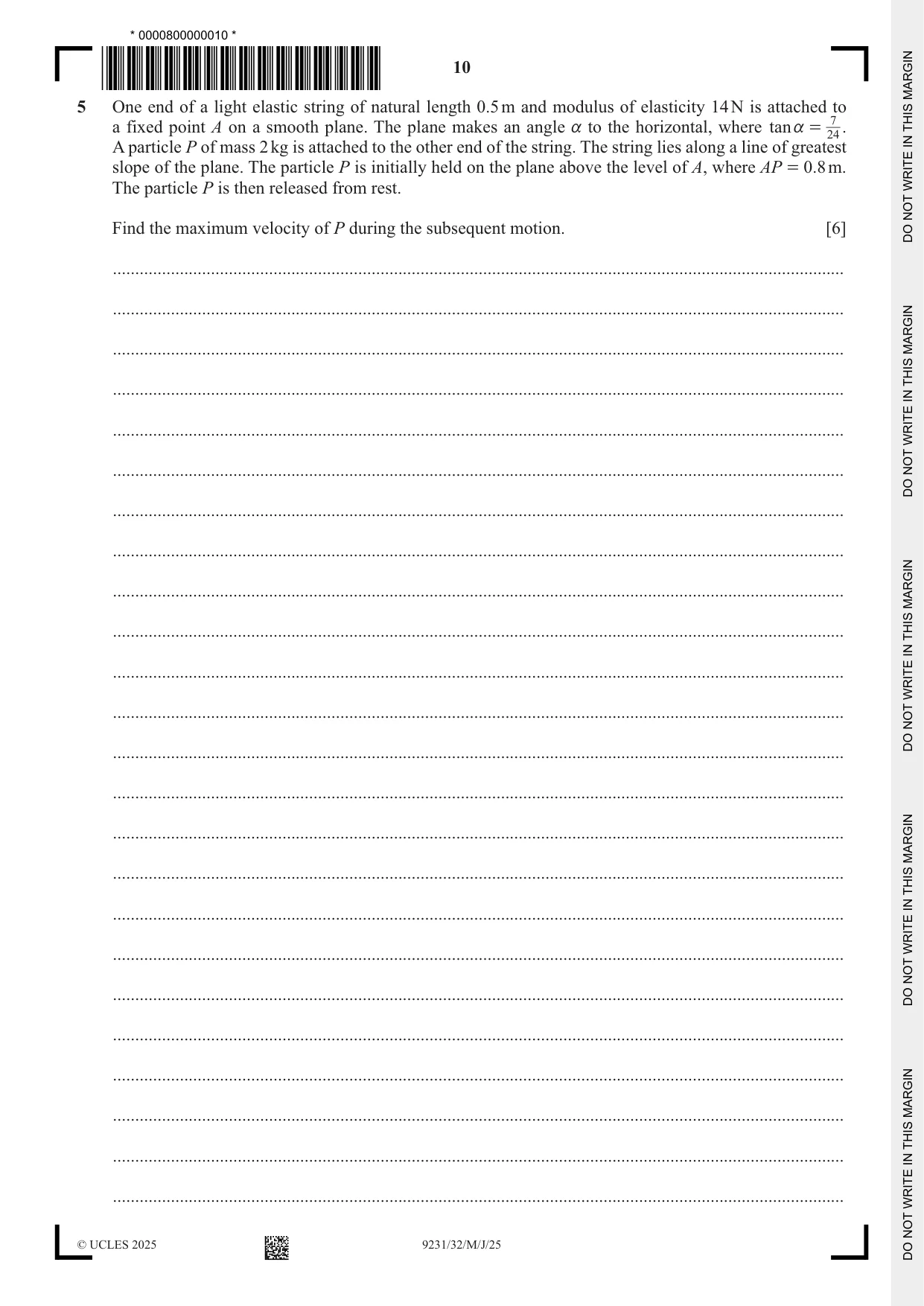 Cambridge A Level Mathematics - Further 9231 2025 May/June Paper 3 · Variant 2 question paper, page 10 of 16
