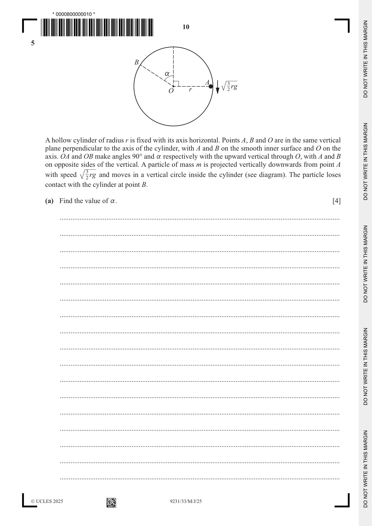 Cambridge A Level Mathematics - Further 9231 2025 May/June Paper 3 · Variant 3 question paper, page 10 of 16