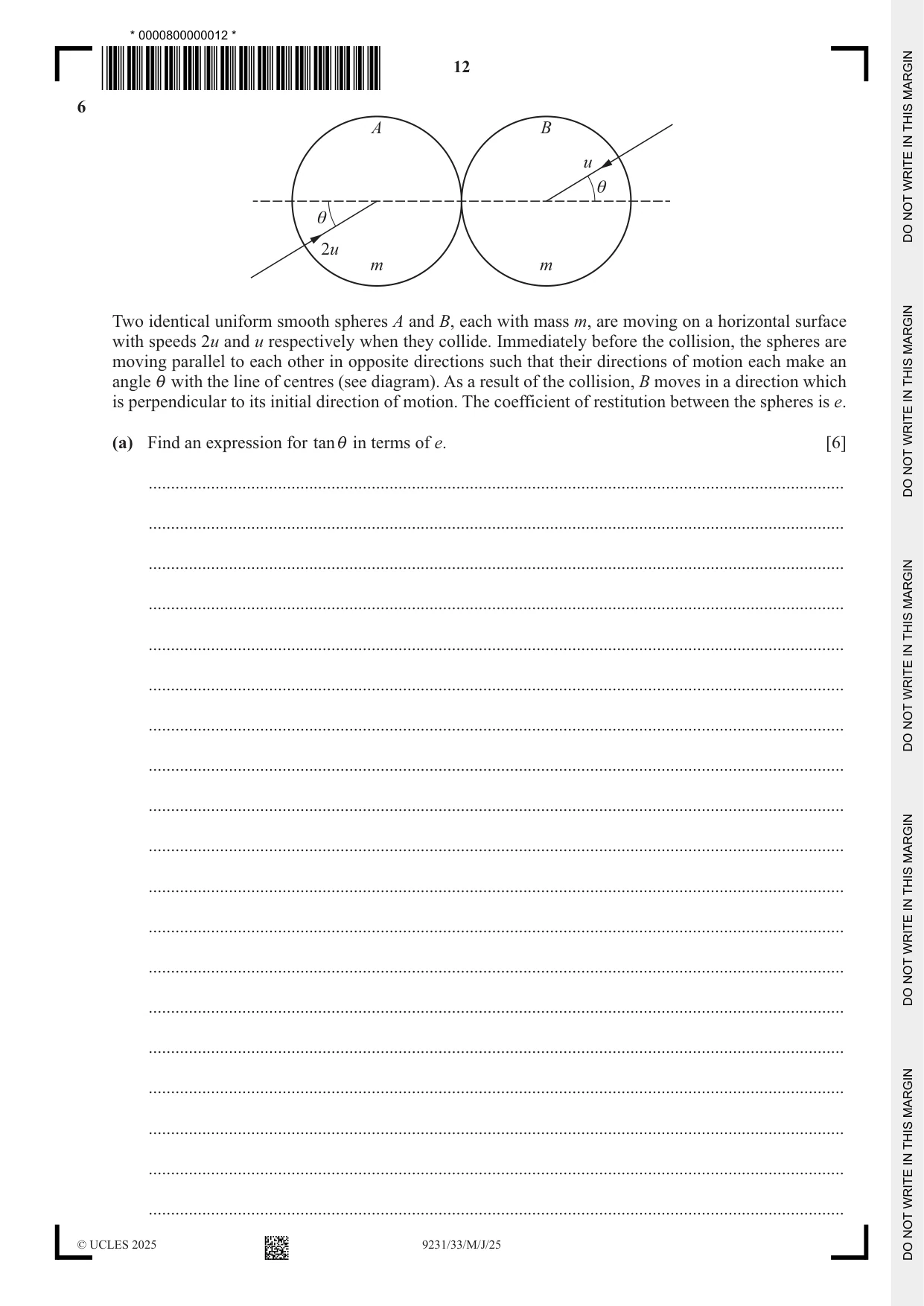 Cambridge A Level Mathematics - Further 9231 2025 May/June Paper 3 · Variant 3 question paper, page 12 of 16