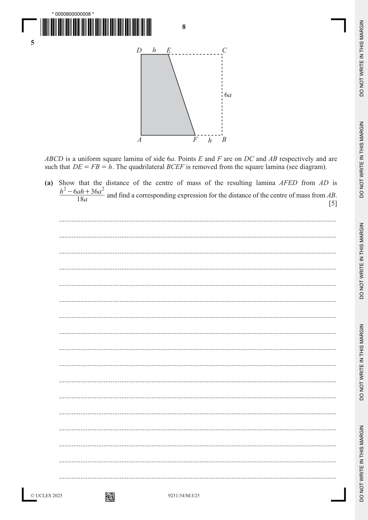 Cambridge A Level Mathematics - Further 9231 2025 May/June Paper 3 · Variant 4 question paper, page 8 of 16