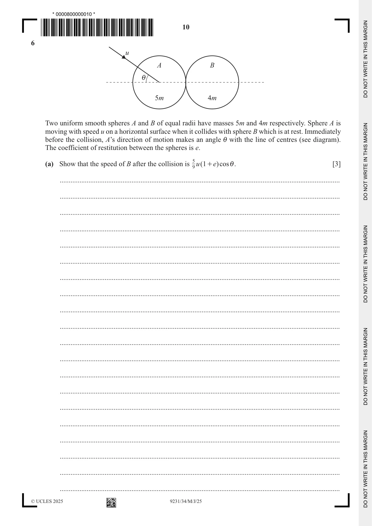 Cambridge A Level Mathematics - Further 9231 2025 May/June Paper 3 · Variant 4 question paper, page 10 of 16