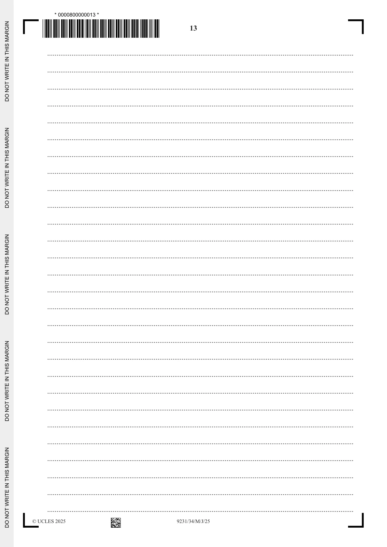 Cambridge A Level Mathematics - Further 9231 2025 May/June Paper 3 · Variant 4 question paper, page 13 of 16