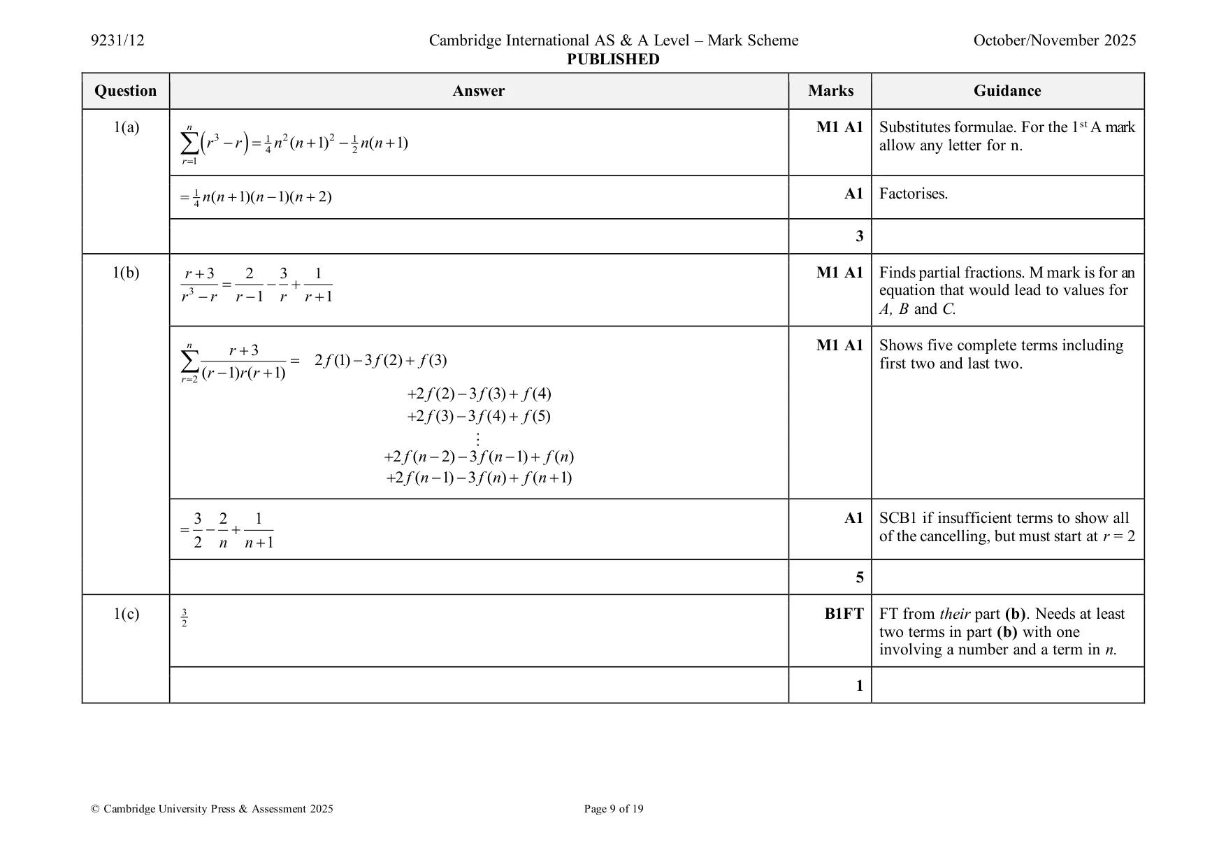 Mark scheme, page 9 of 19