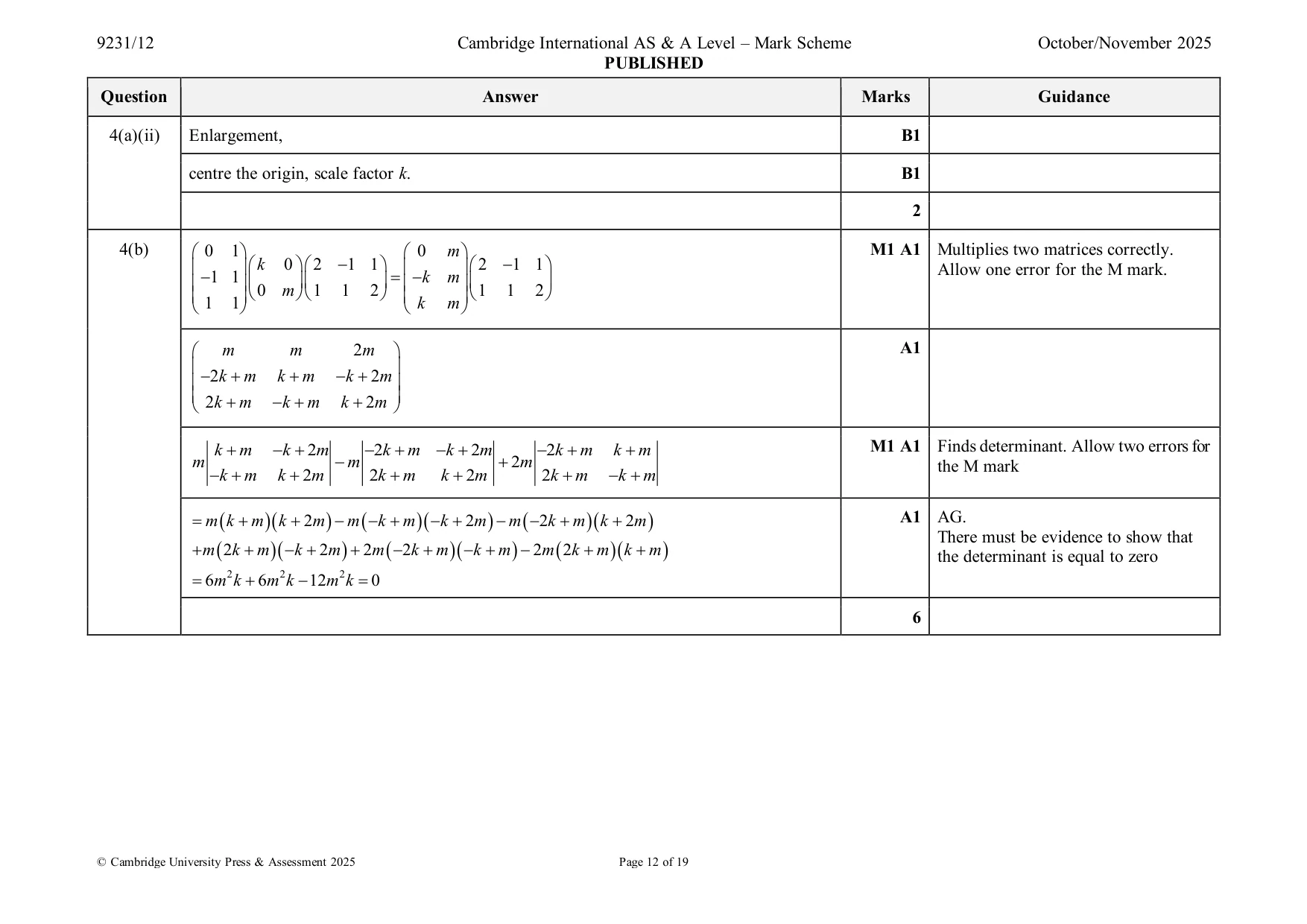 Mark scheme, page 12 of 19