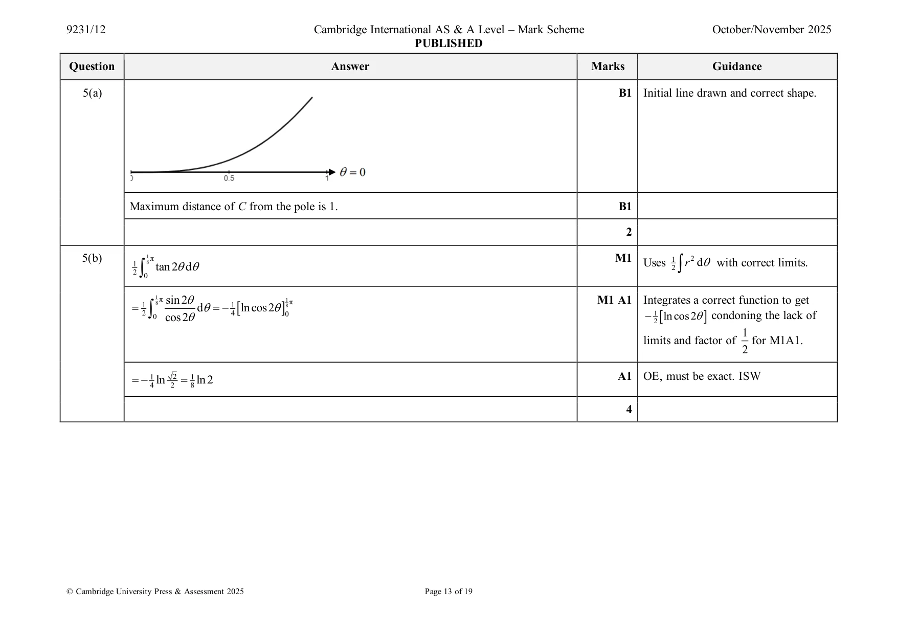 Mark scheme, page 13 of 19