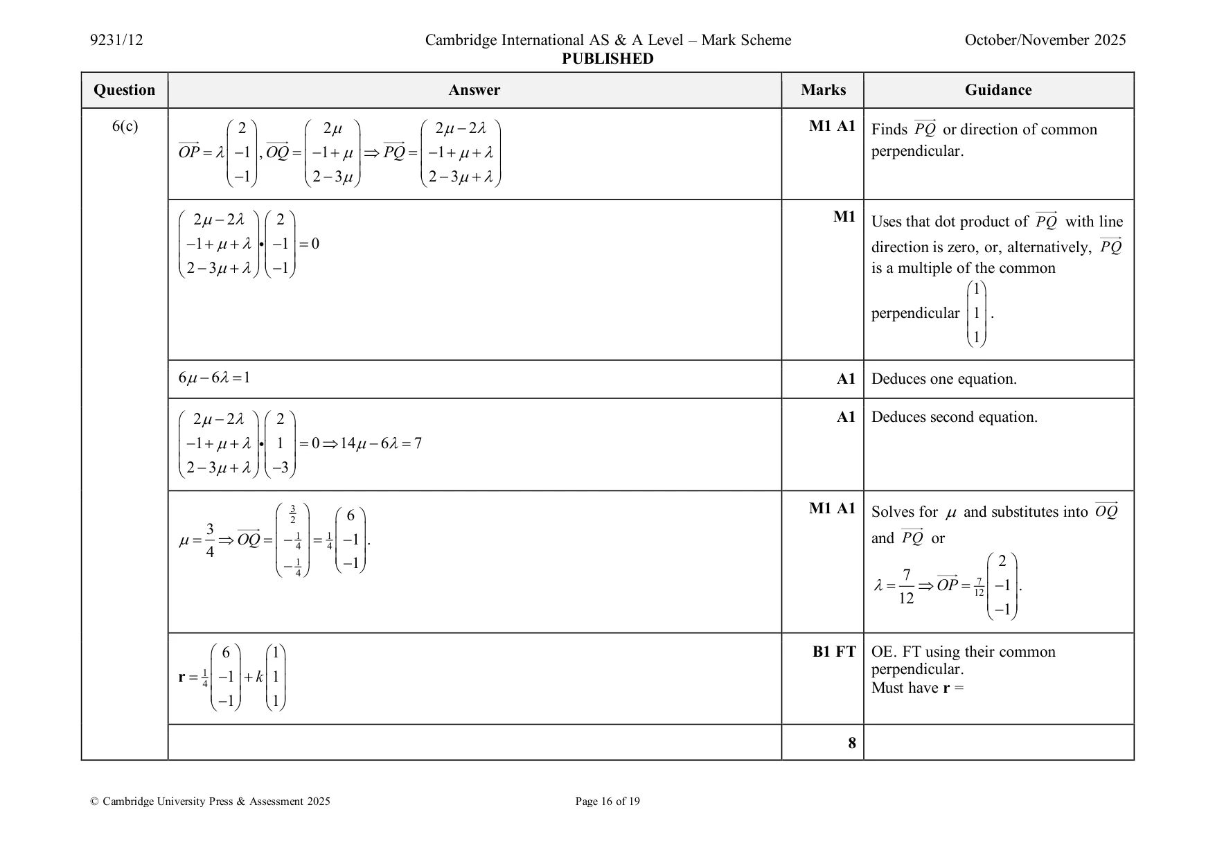 Mark scheme, page 16 of 19