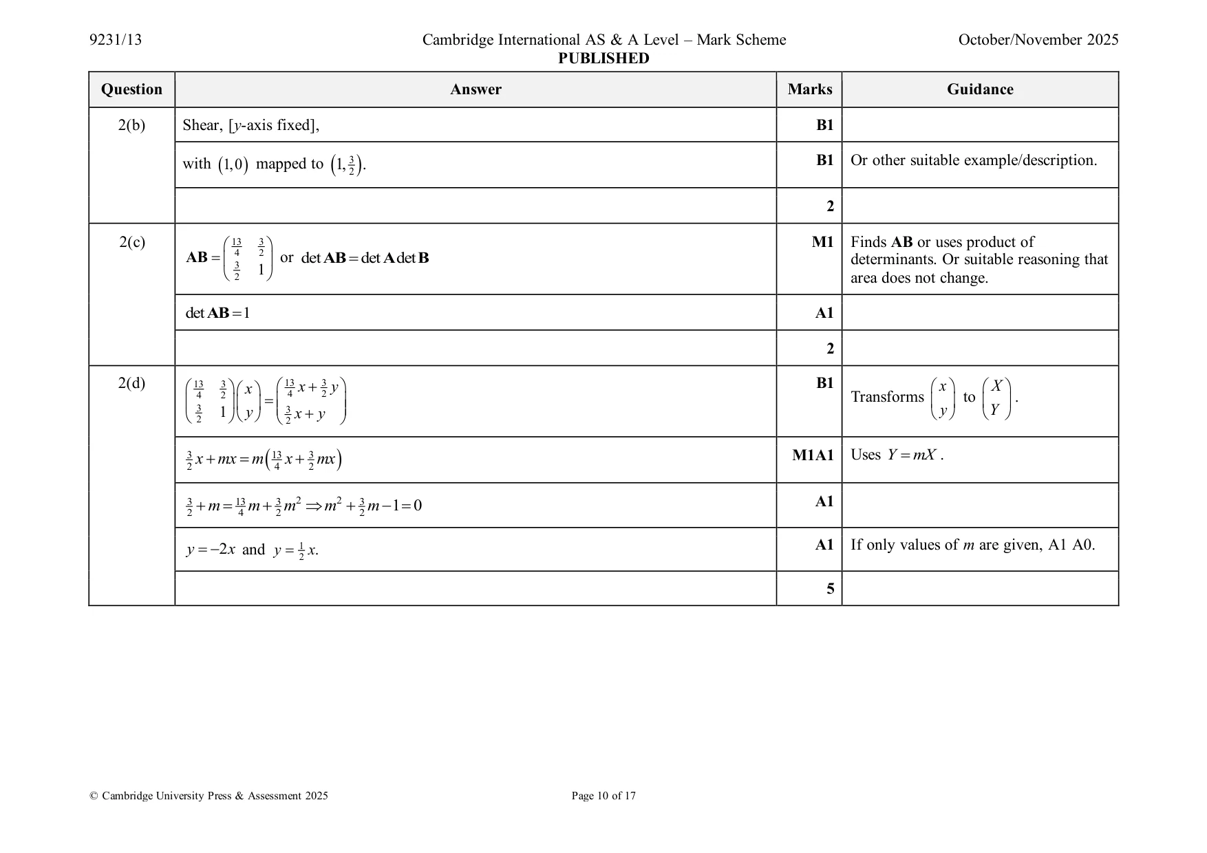 Mark scheme, page 10 of 17