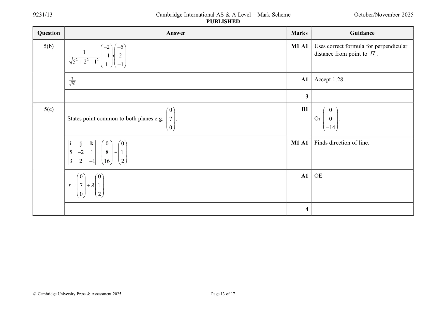 Mark scheme, page 13 of 17