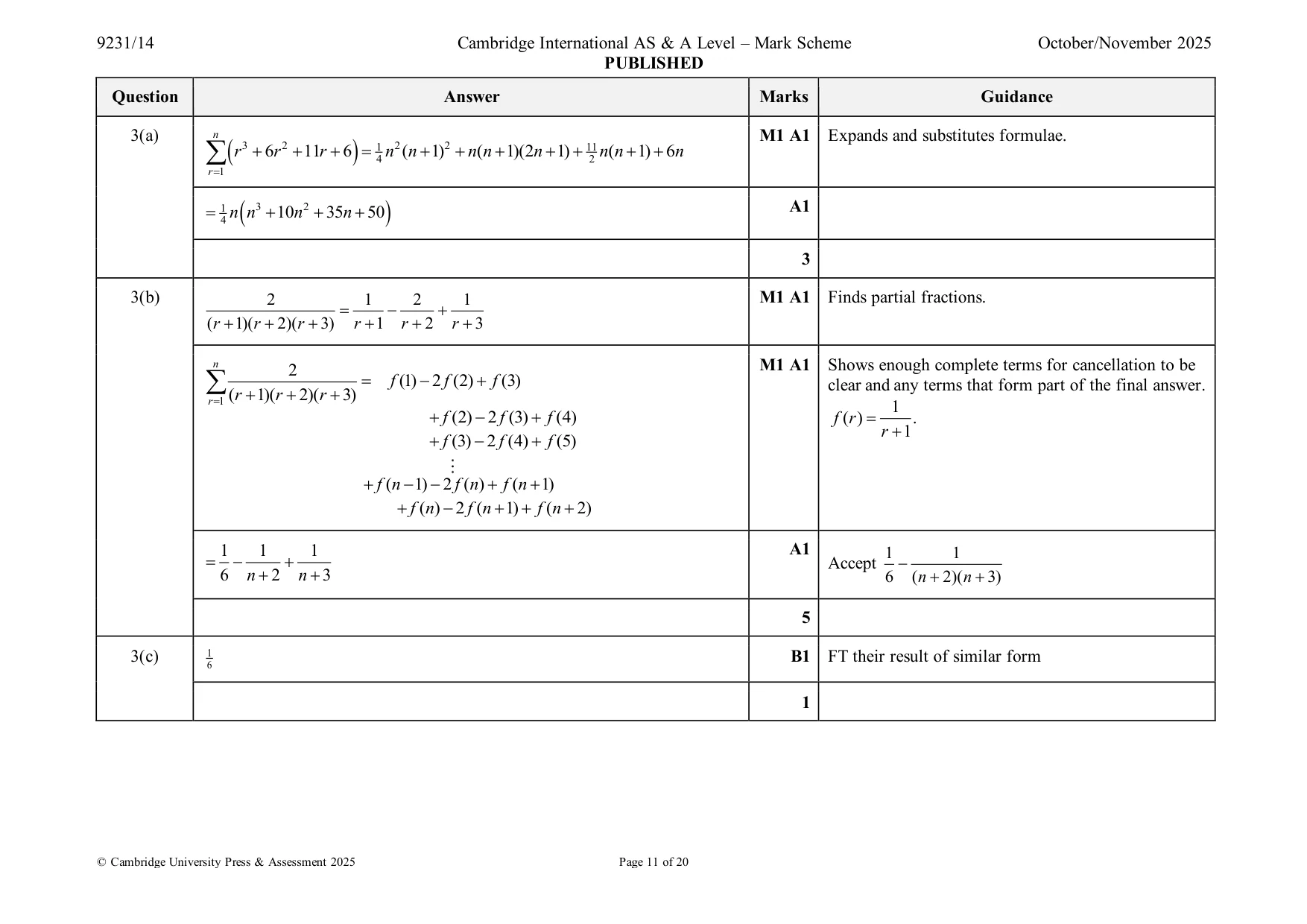 Mark scheme, page 11 of 20