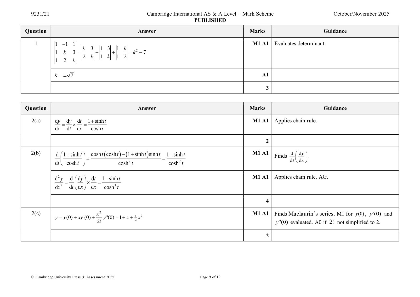 Mark scheme, page 9 of 19