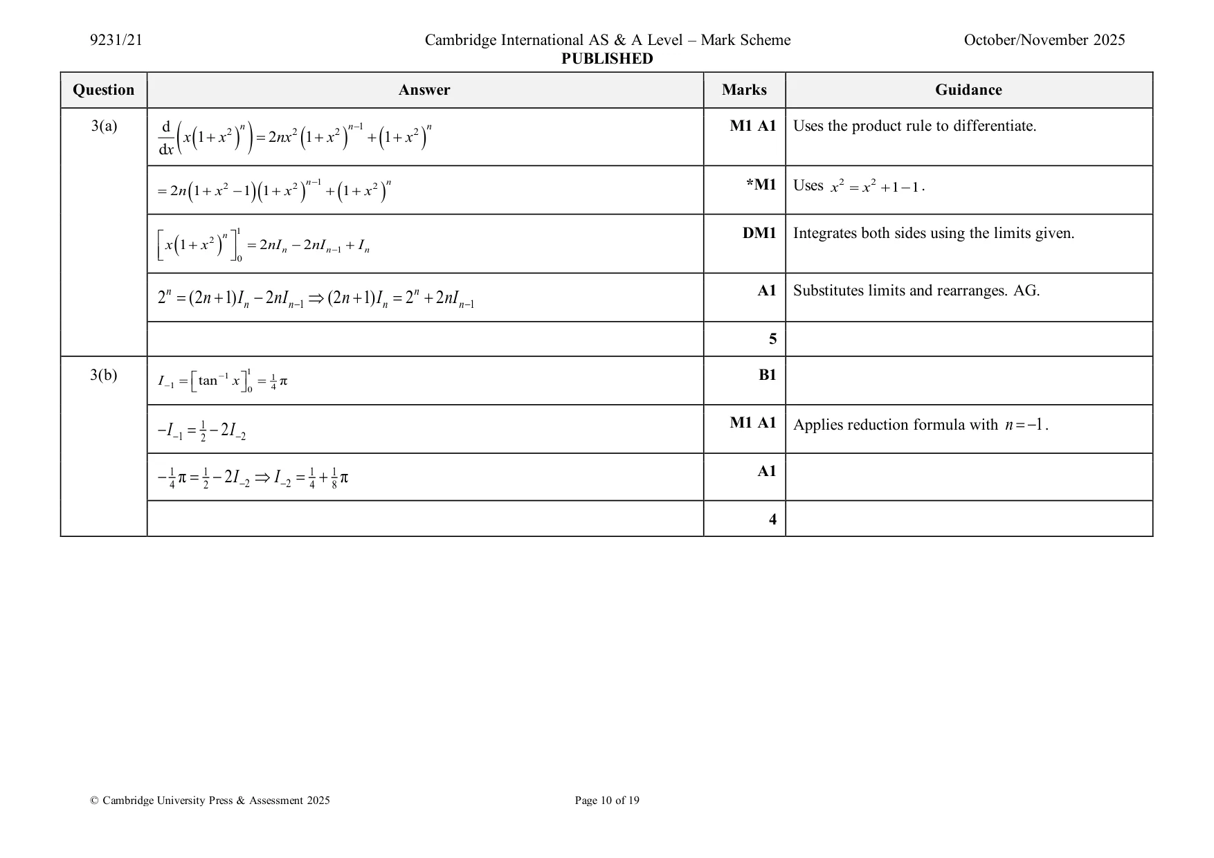 Mark scheme, page 10 of 19