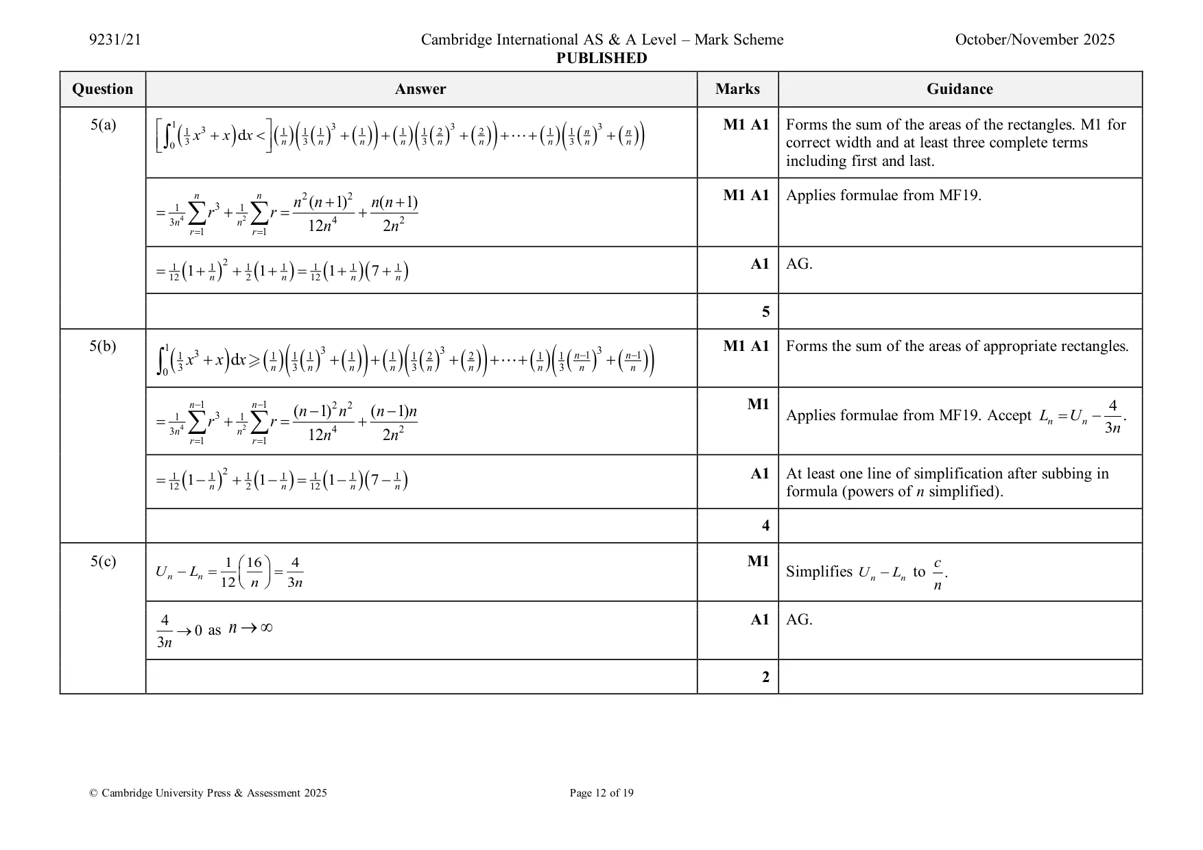 Mark scheme, page 12 of 19
