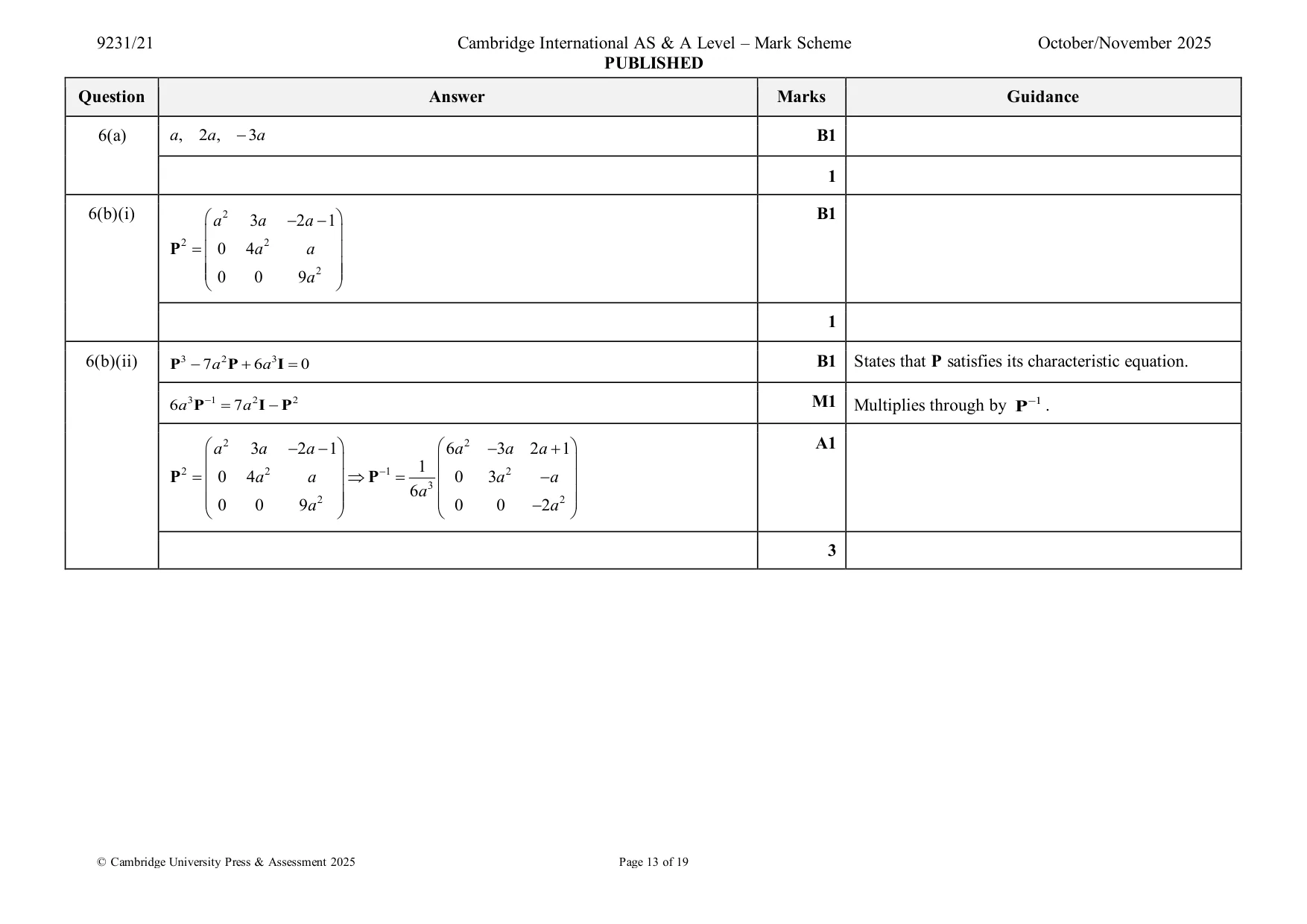 Mark scheme, page 13 of 19
