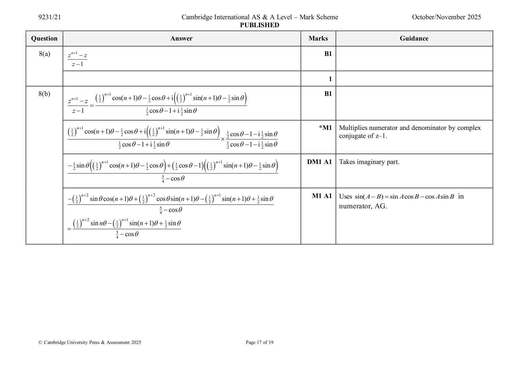 Mark scheme, page 17 of 19
