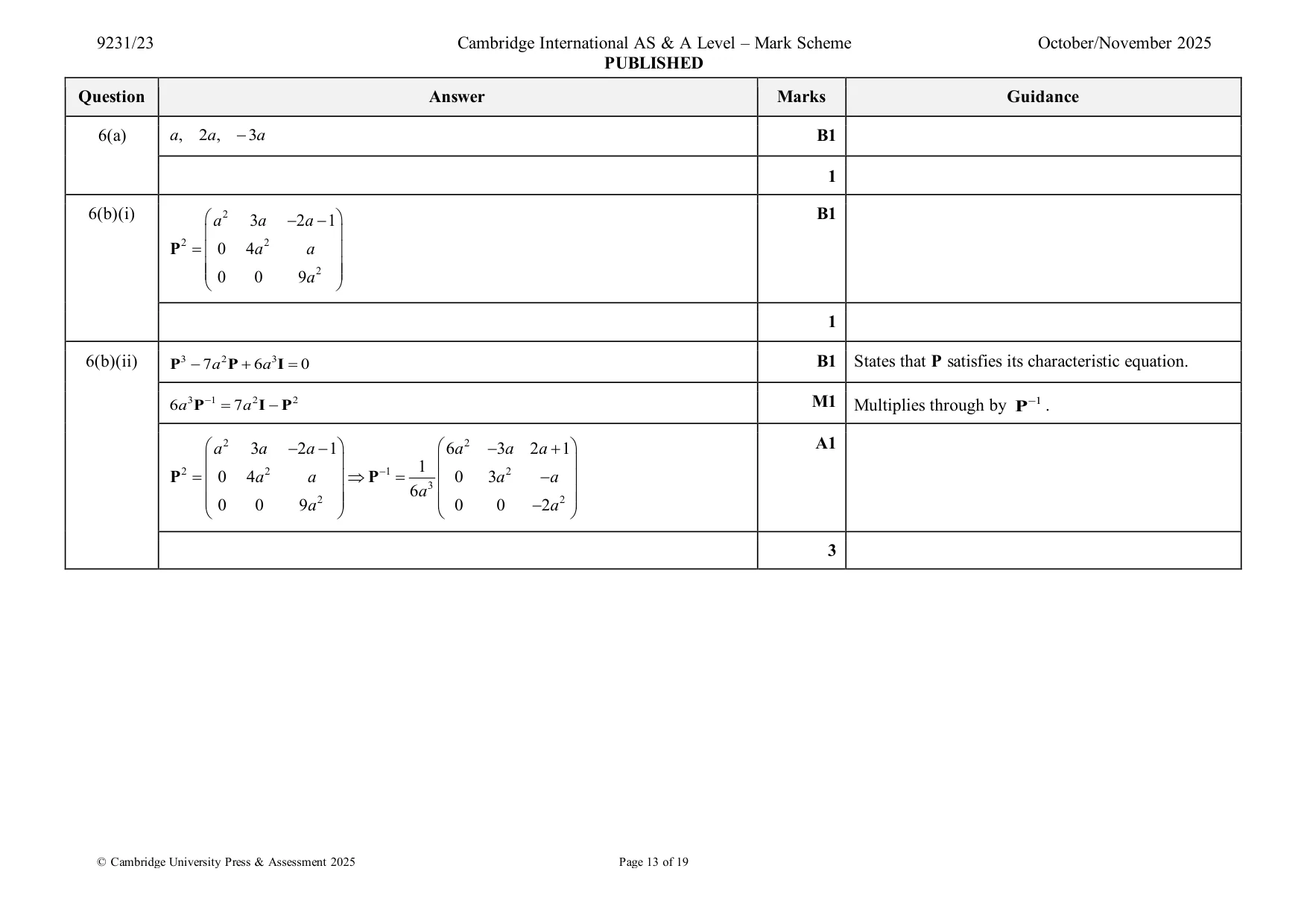 Mark scheme, page 13 of 19
