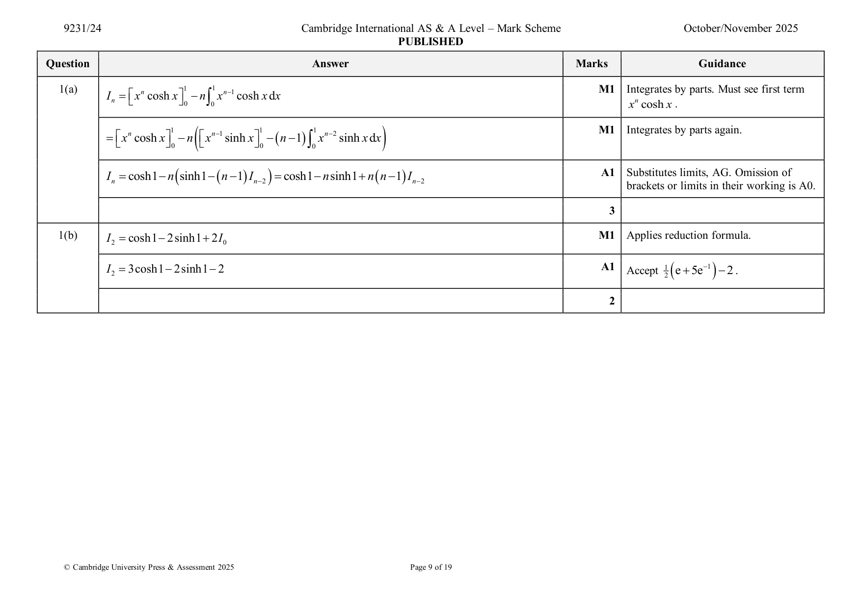Mark scheme, page 9 of 19