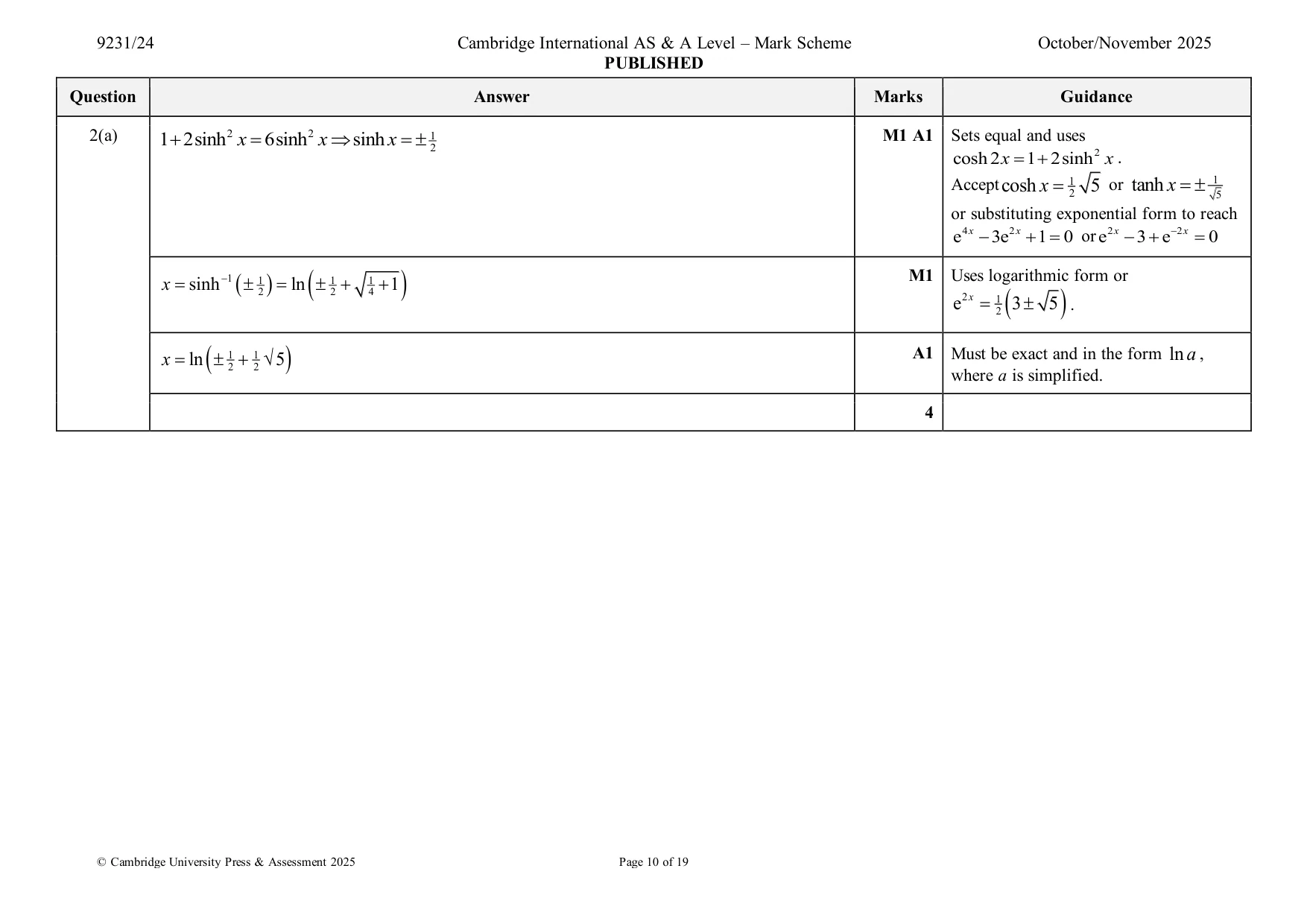 Mark scheme, page 10 of 19