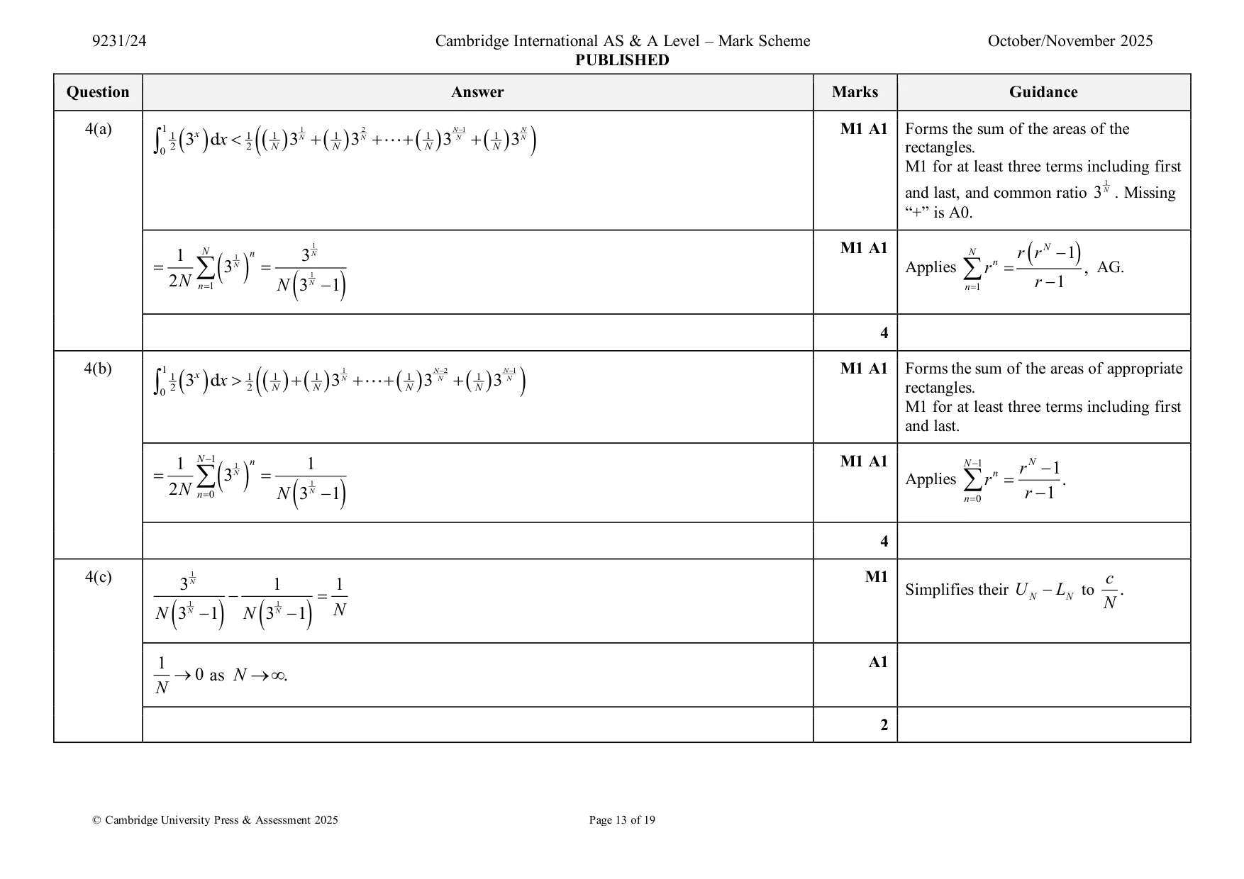 Mark scheme, page 13 of 19