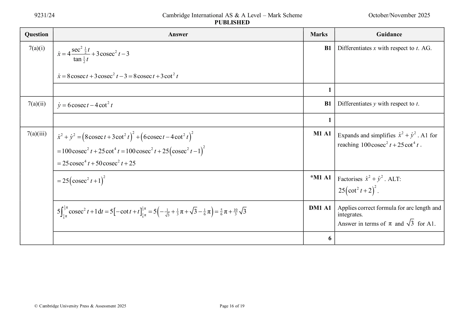 Mark scheme, page 16 of 19