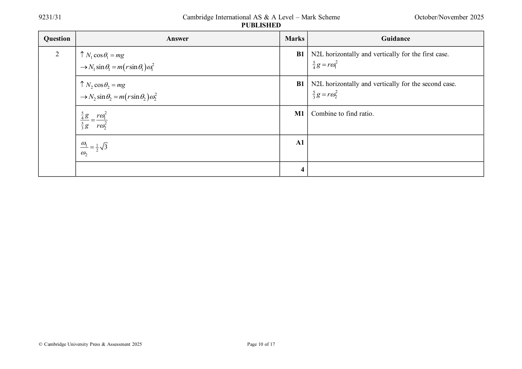 Mark scheme, page 10 of 17