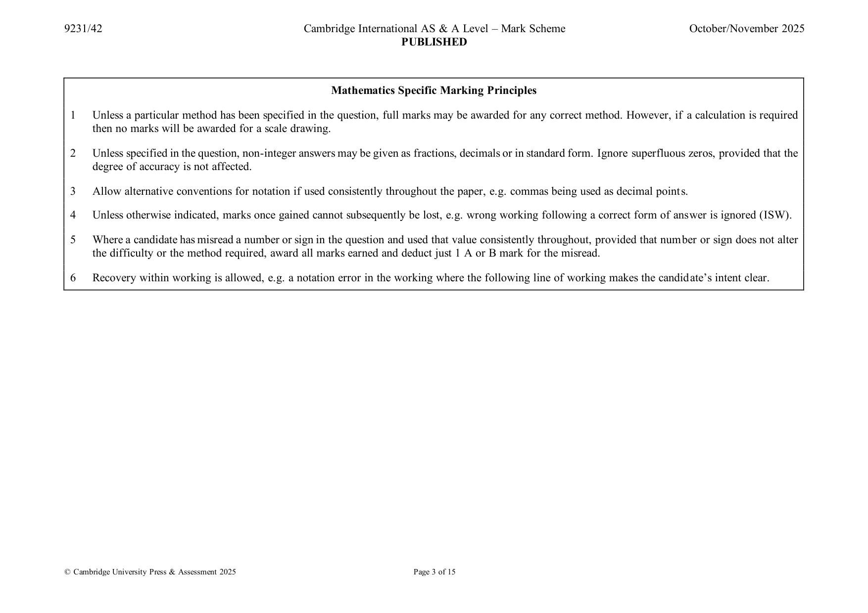 Mark scheme, page 3 of 15