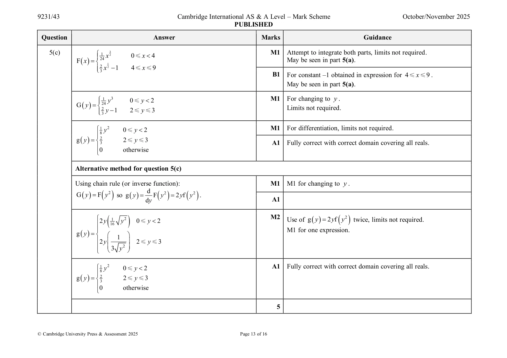 Mark scheme, page 13 of 16