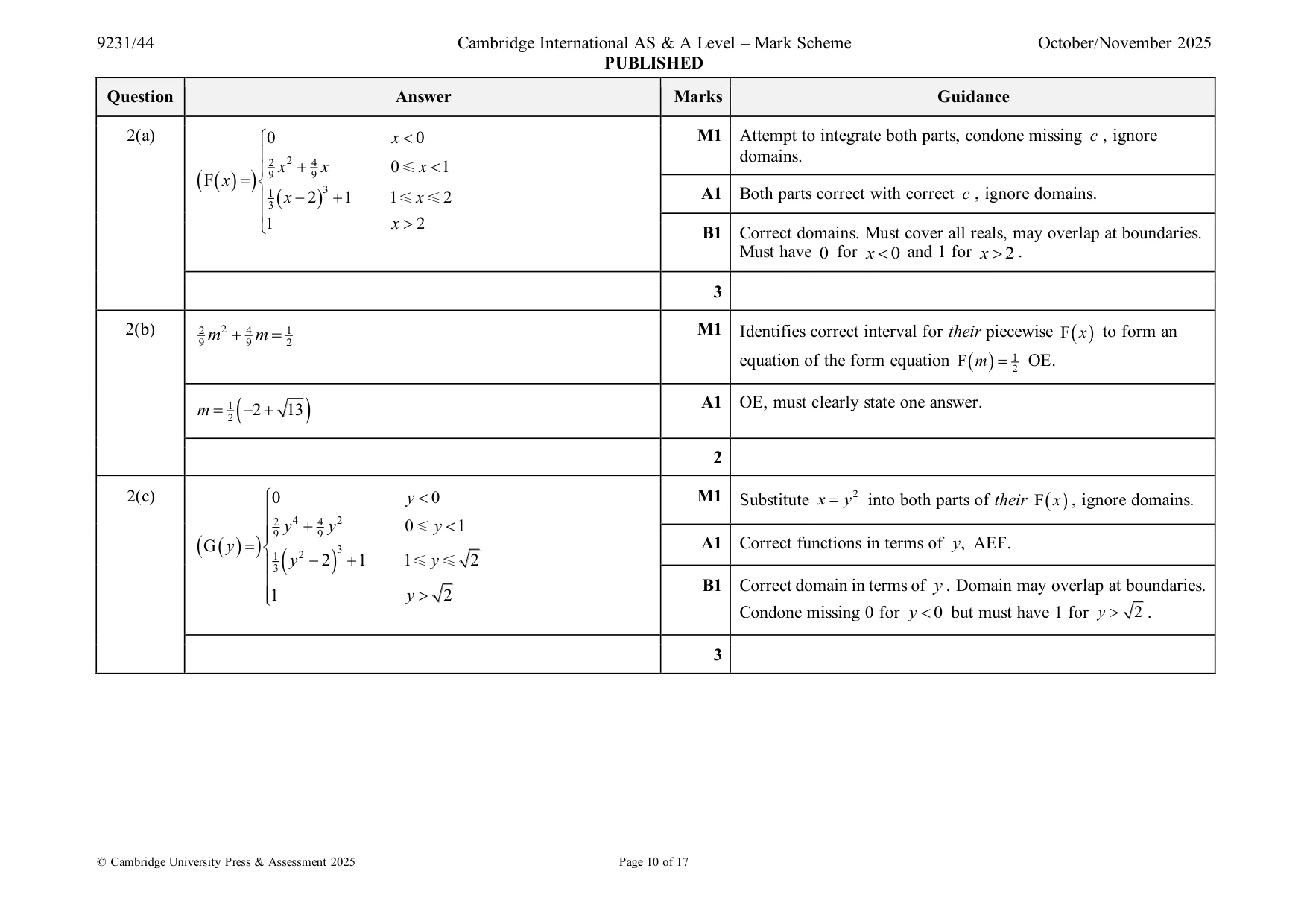 Mark scheme, page 10 of 17