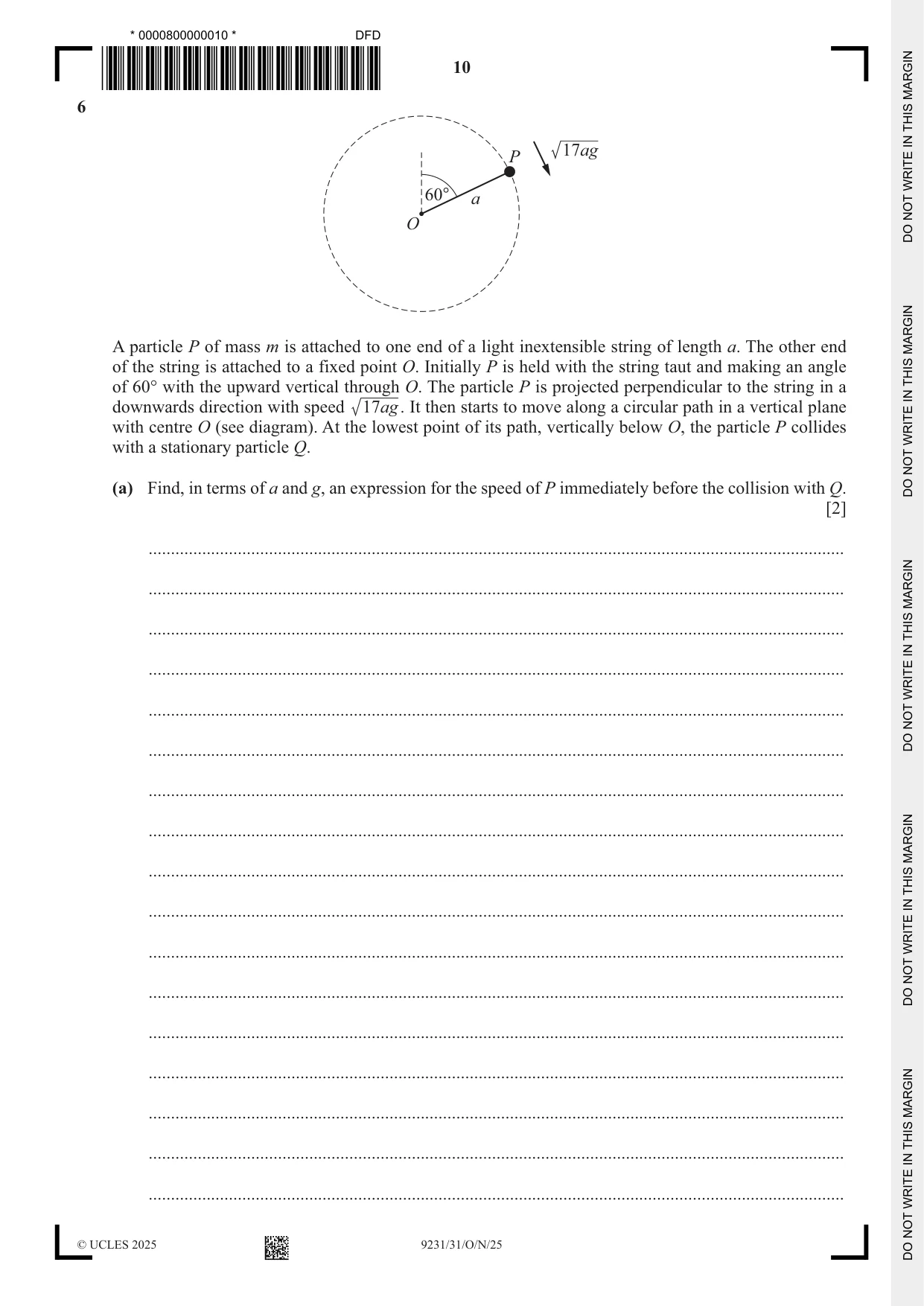 Cambridge A Level Mathematics - Further 9231 2025 Oct/Nov Paper 3 · Variant 1 question paper, page 10 of 16