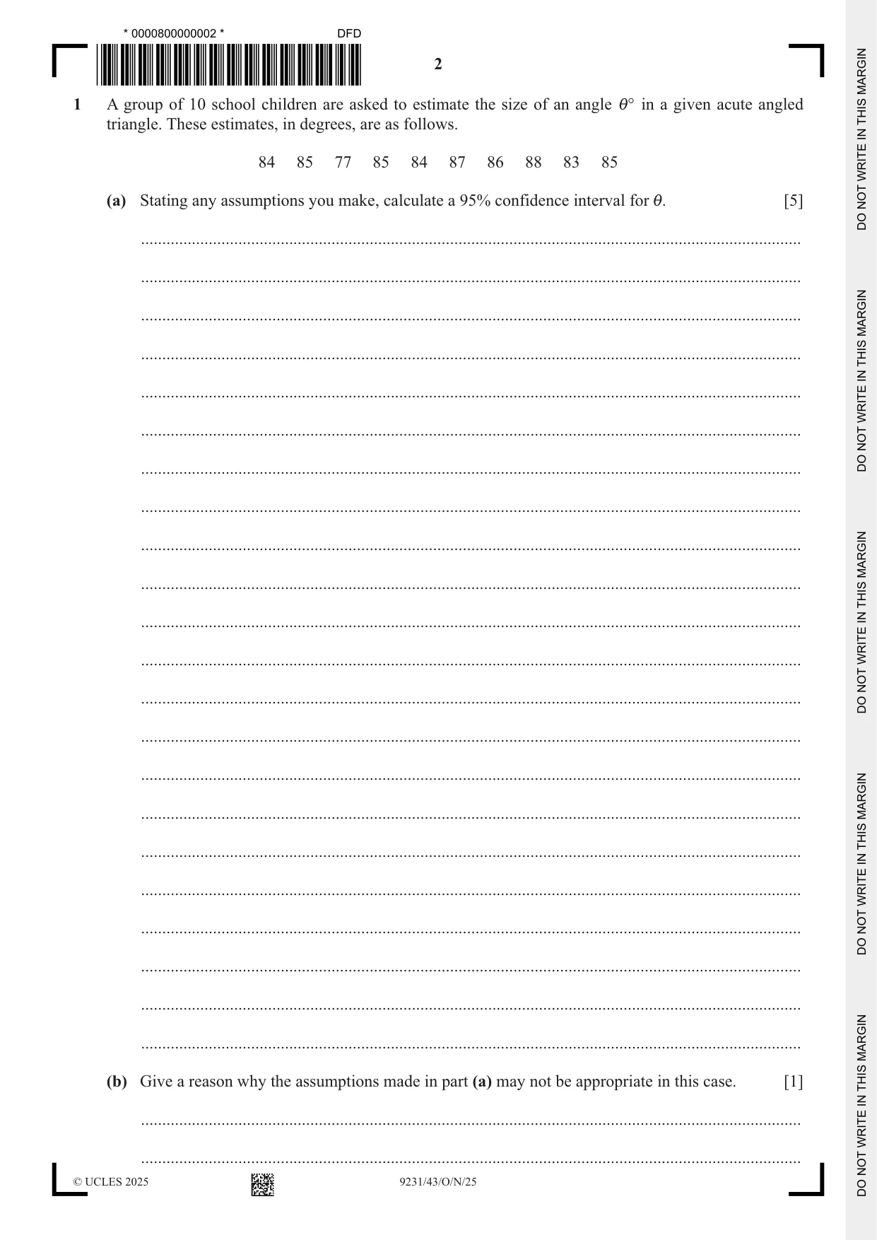Cambridge A Level Mathematics - Further 9231 2025 Oct/Nov Paper 4 · Variant 3 question paper, page 2 of 12