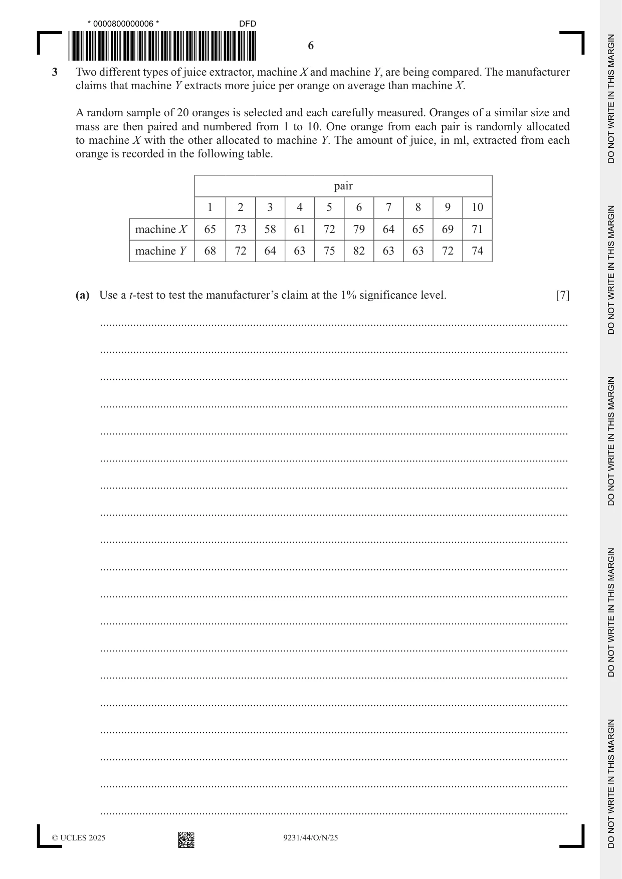 Cambridge A Level Mathematics - Further 9231 2025 Oct/Nov Paper 4 · Variant 4 question paper, page 6 of 12