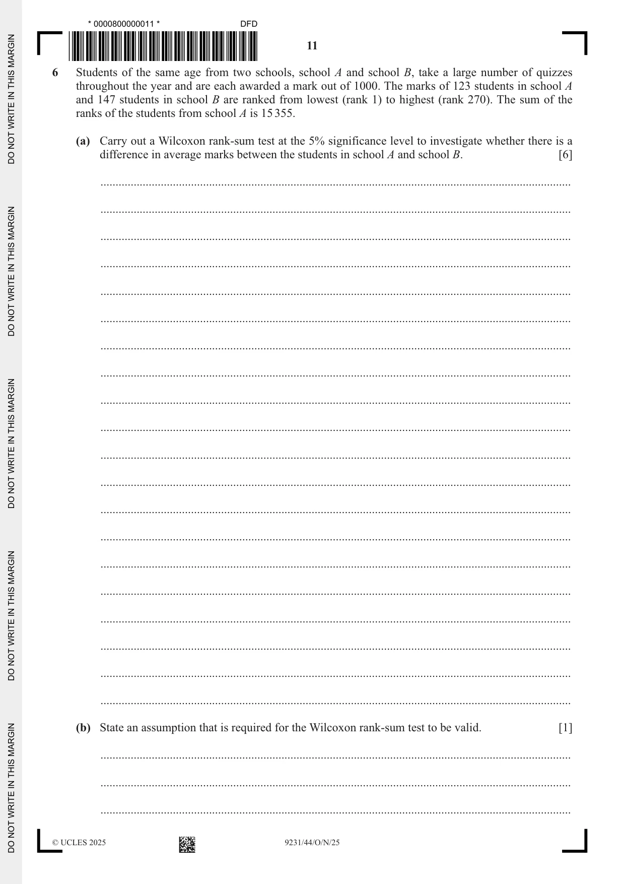 Cambridge A Level Mathematics - Further 9231 2025 Oct/Nov Paper 4 · Variant 4 question paper, page 11 of 12