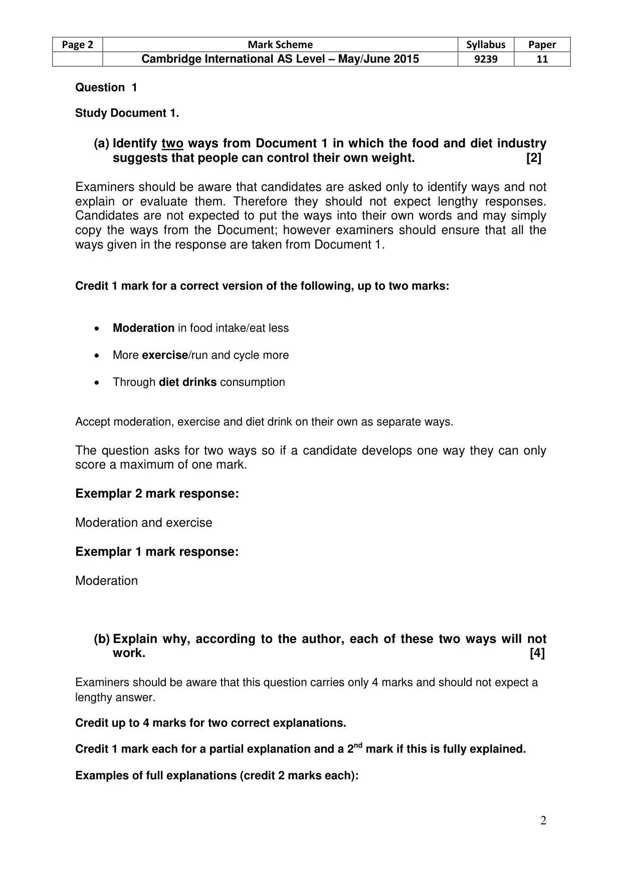 Mark scheme, page 2 of 9