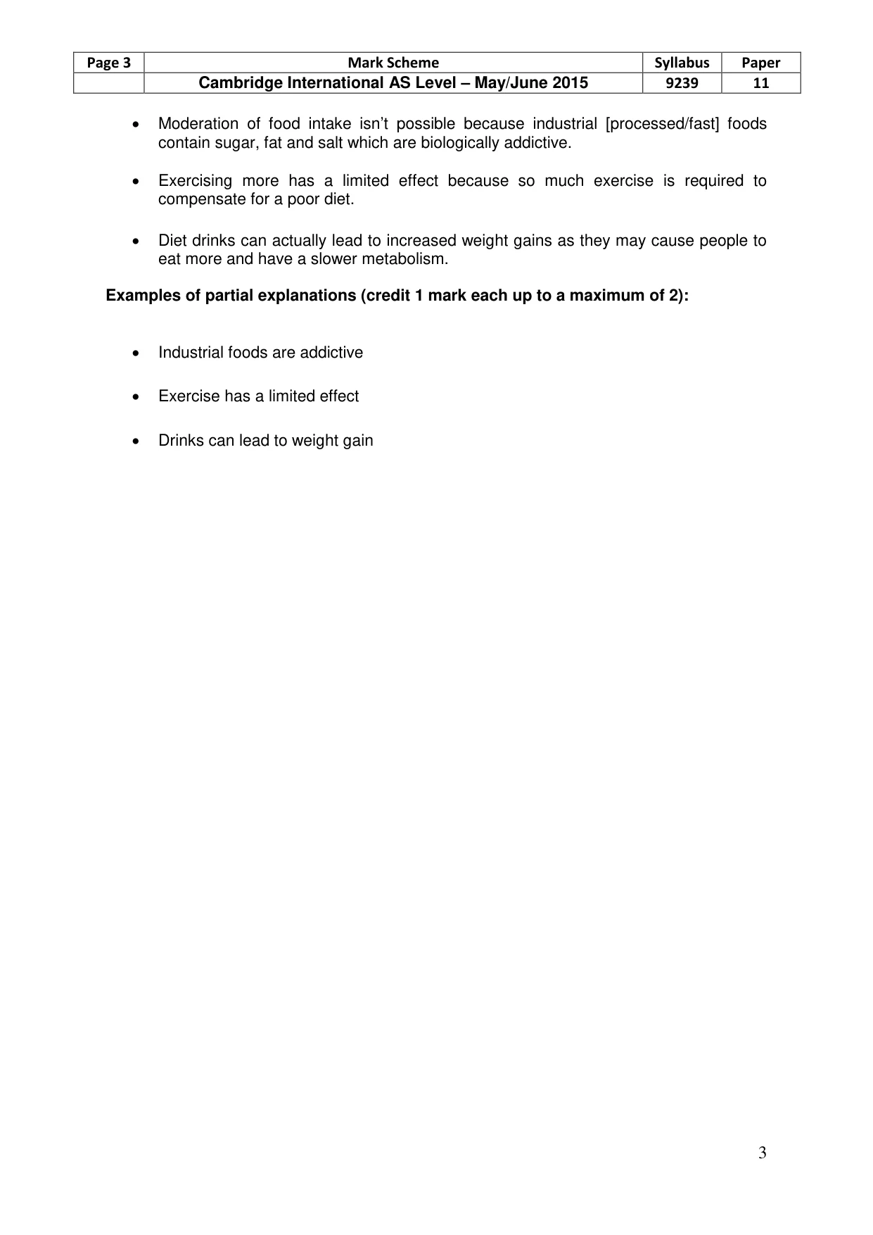 Mark scheme, page 3 of 9
