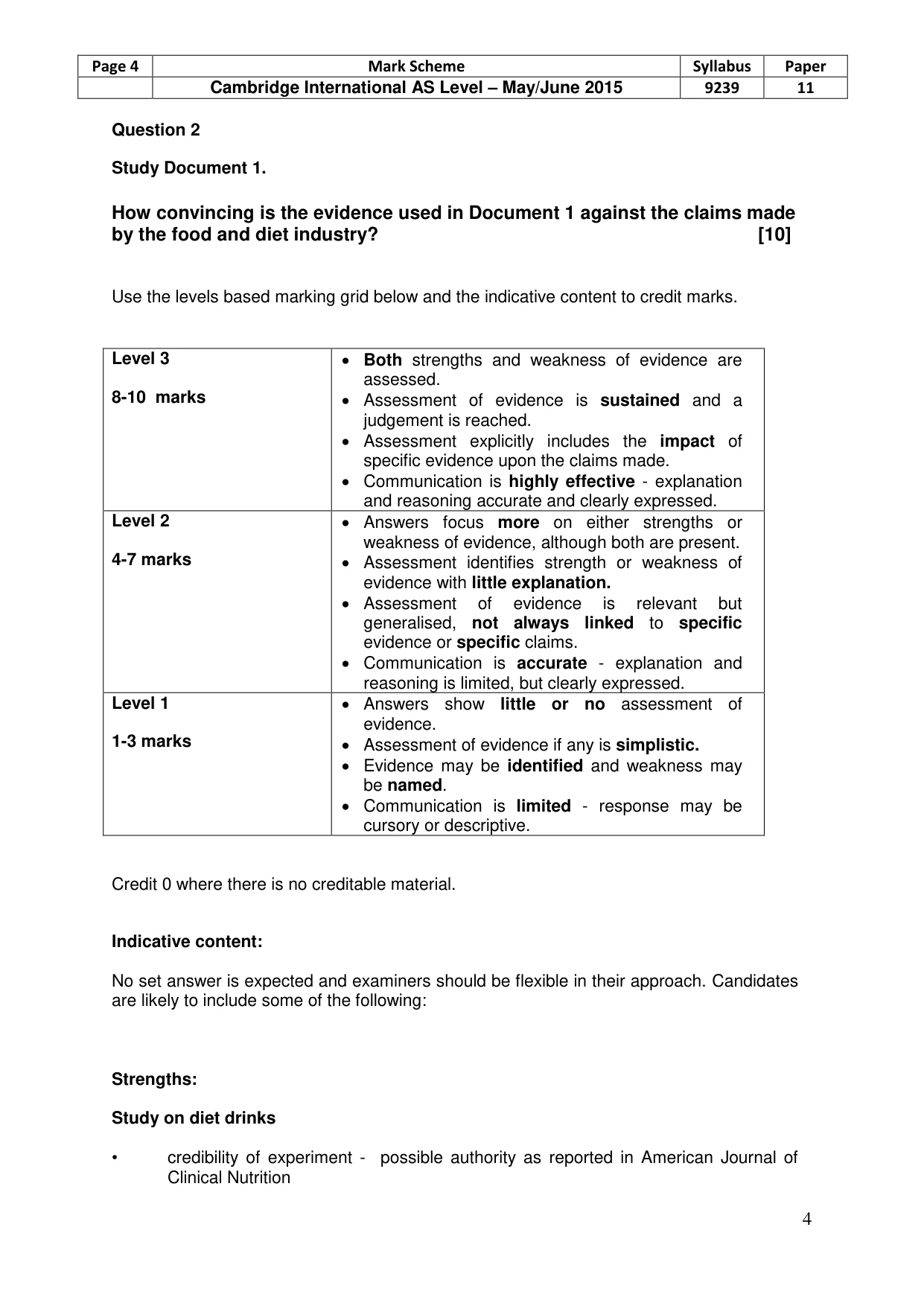 Mark scheme, page 4 of 9