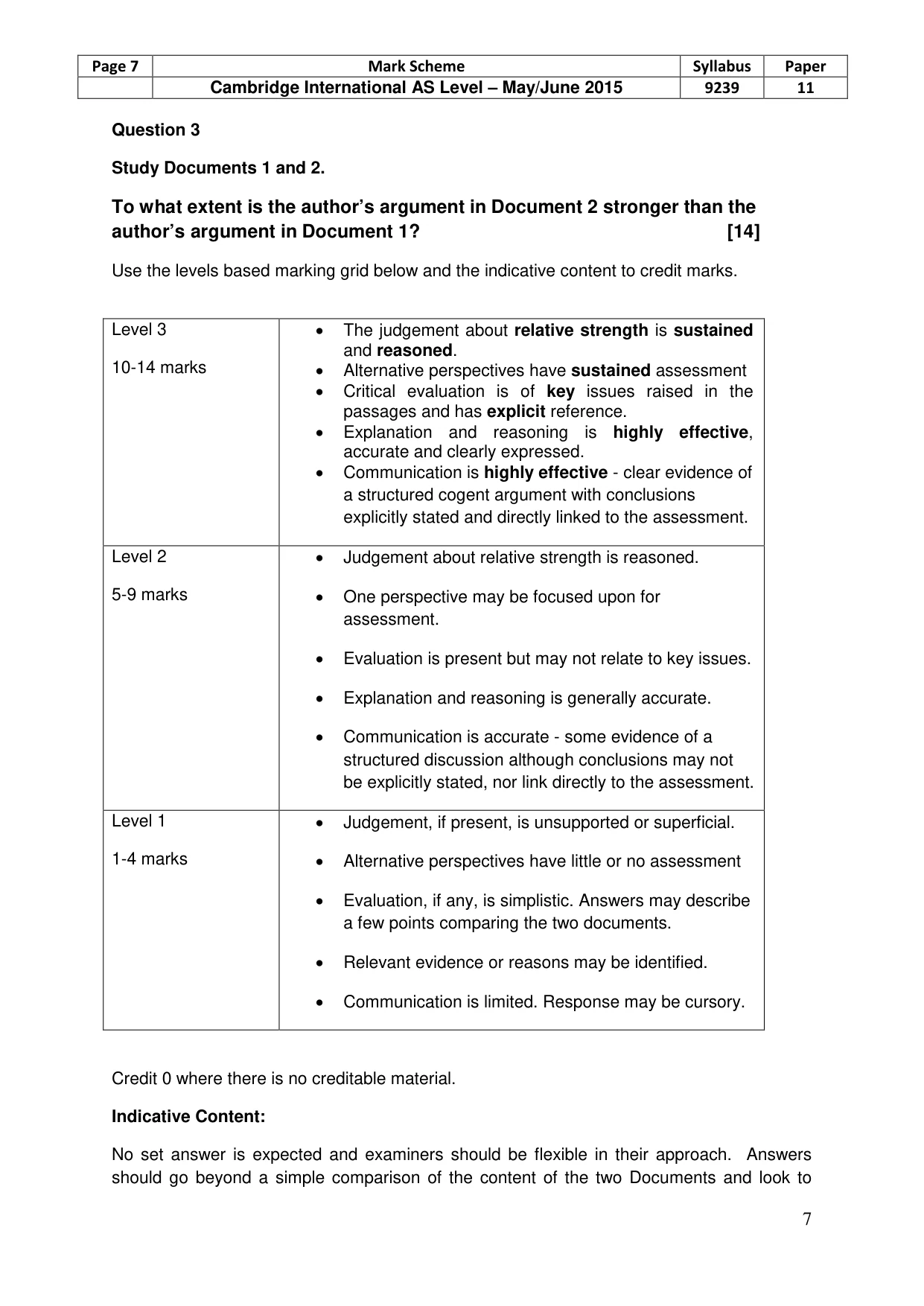 Mark scheme, page 7 of 9