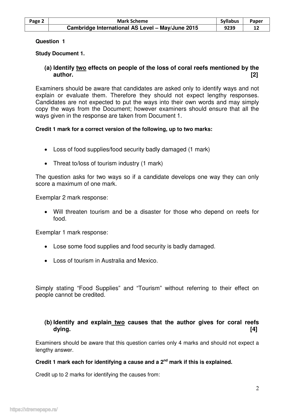 Mark scheme, page 2 of 8