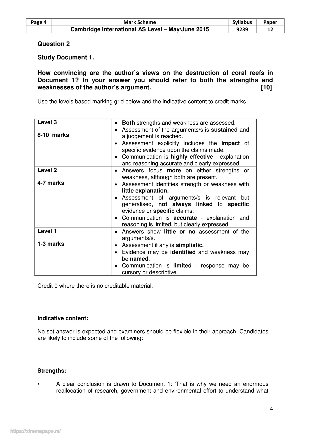 Mark scheme, page 4 of 8