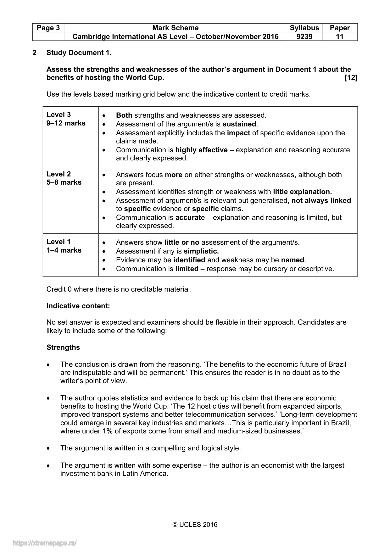 Mark scheme, page 3 of 6