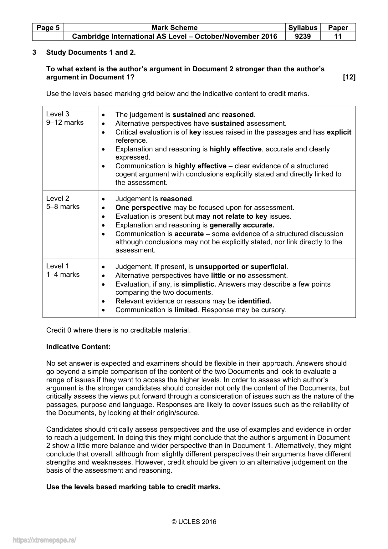 Mark scheme, page 5 of 6